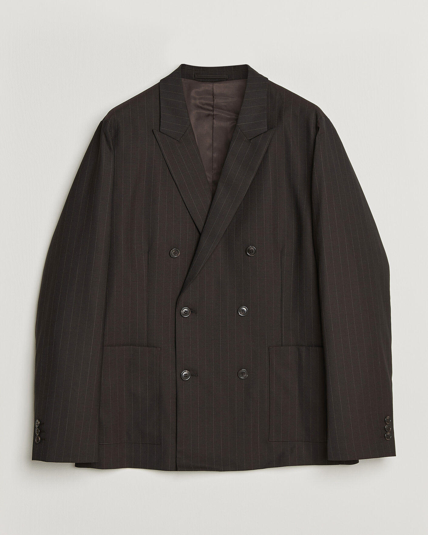 Herre | Blazere & jakker | NN07 | Jordin Pinstriped Double Breasted Blazer Dark Brown