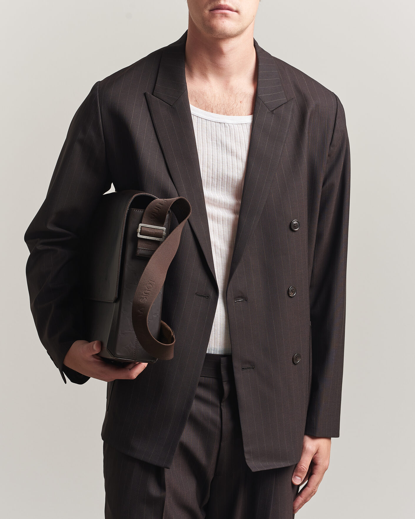 Herre | Blazere & jakker | NN07 | Jordin Pinstriped Double Breasted Blazer Dark Brown