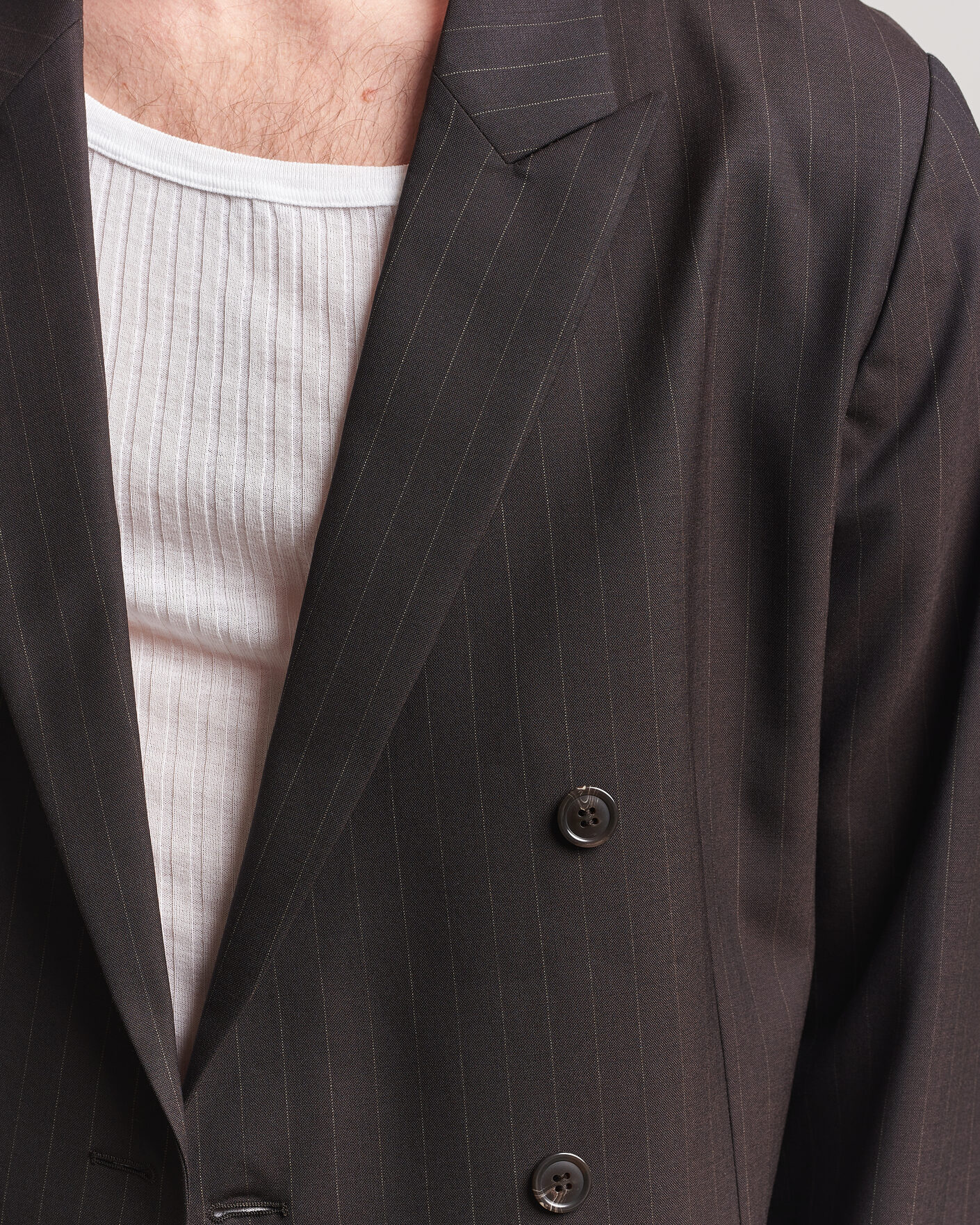 Herre | Blazere & jakker | NN07 | Jordin Pinstriped Double Breasted Blazer Dark Brown
