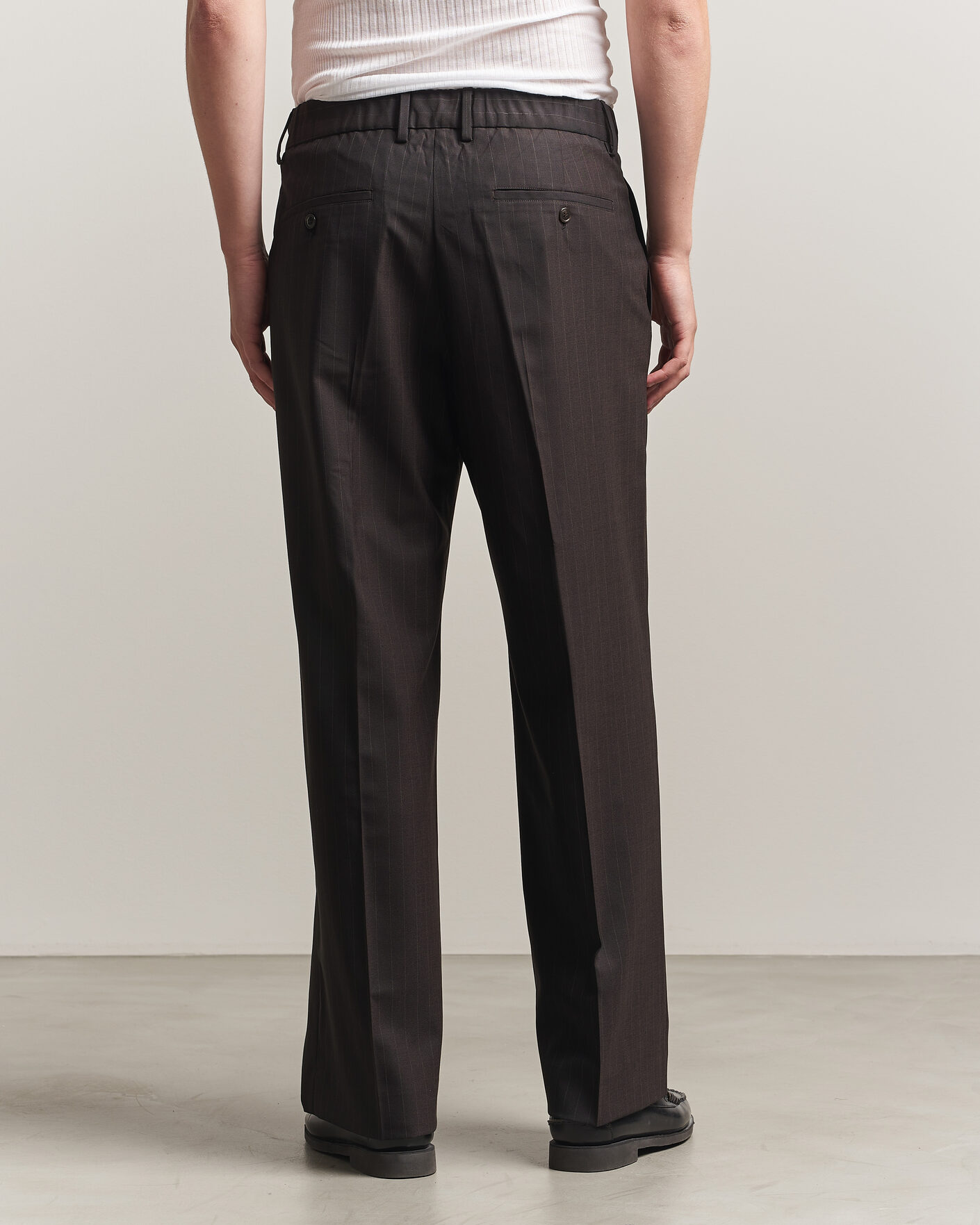 Herre | Bukser | NN07 | Kay Pinstriped Pleated Trousers Dark Brown