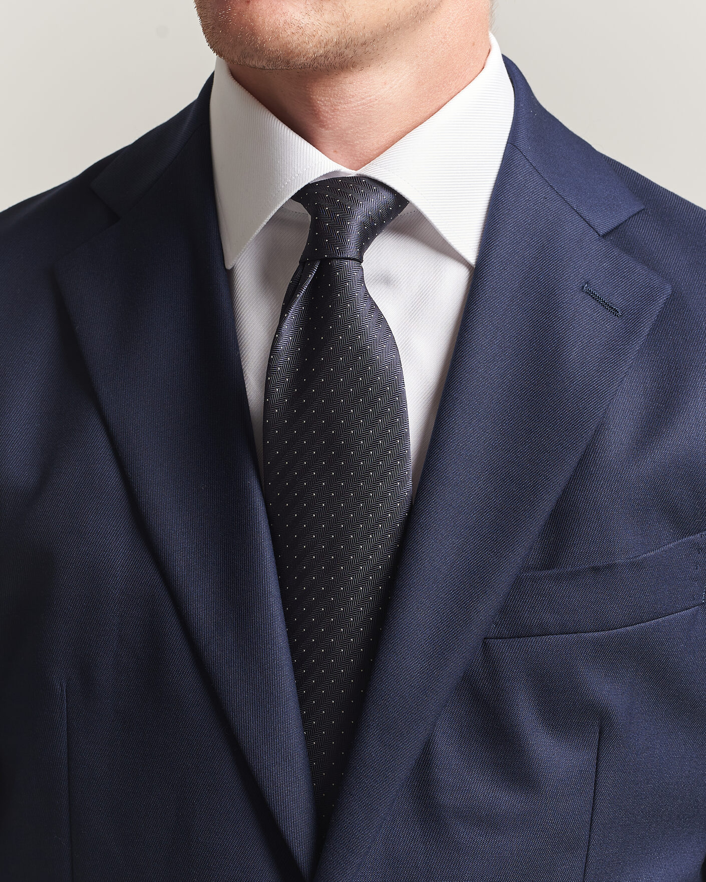 Herre | Slips | Brioni | Jacquard Dot Silk Tie Navy