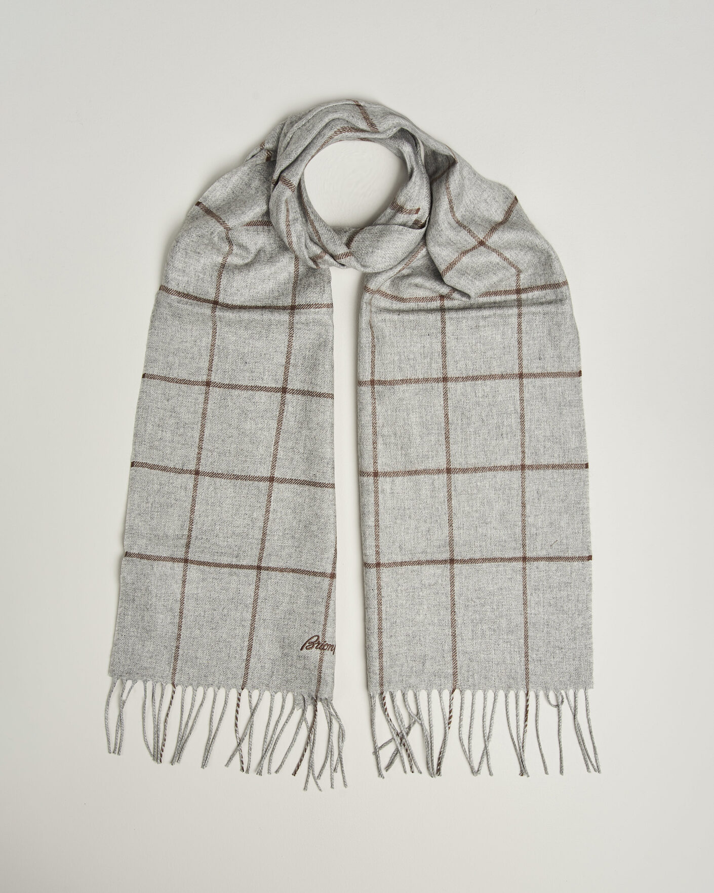 Herre | Halstørklæder | Brioni | Cashmere Scarf Grey Check