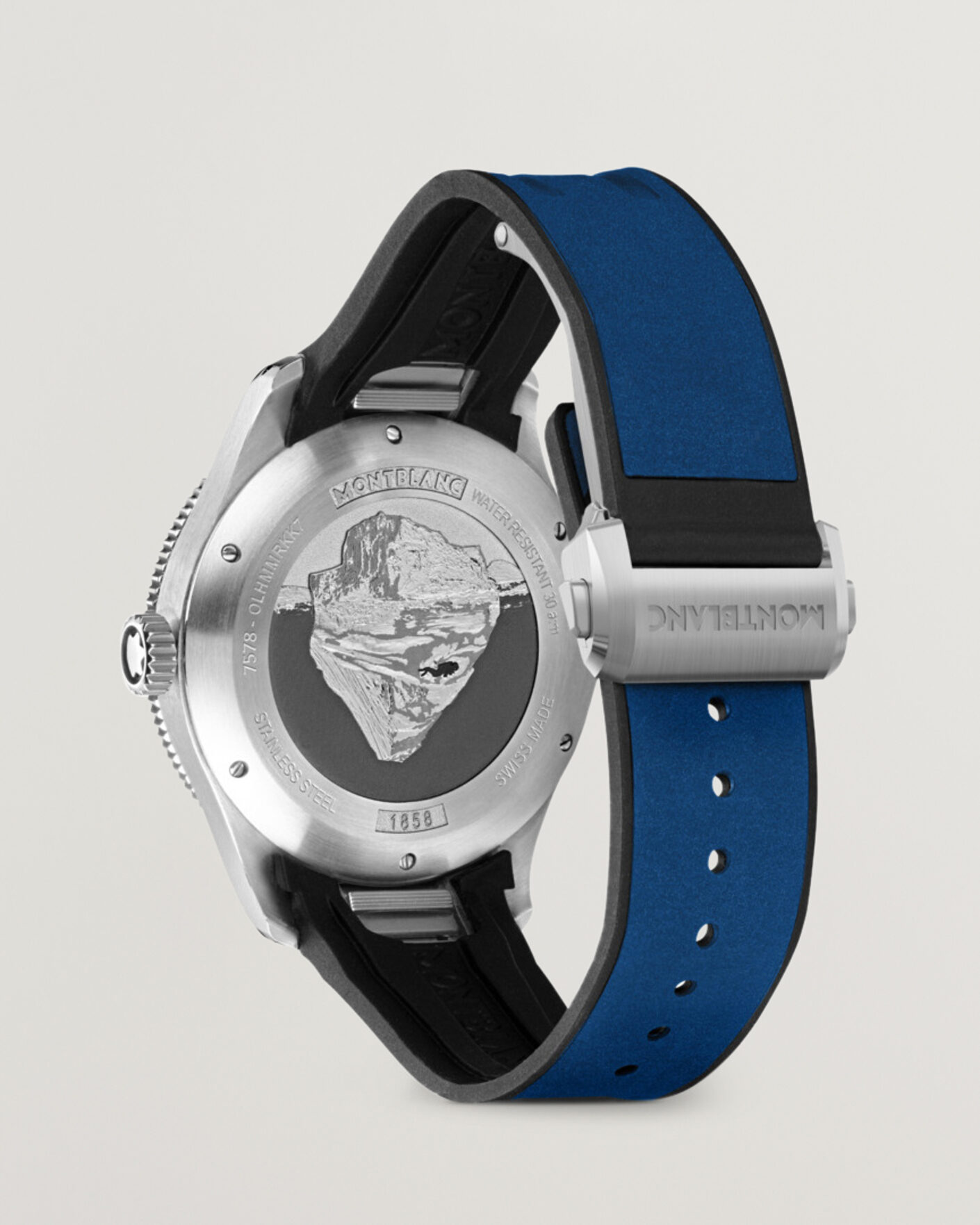 Herre | Montblanc Iced Sea Automatic Date Rubber Strap Blue | Montblanc | Iced Sea Automatic Date Rubber Strap Blue