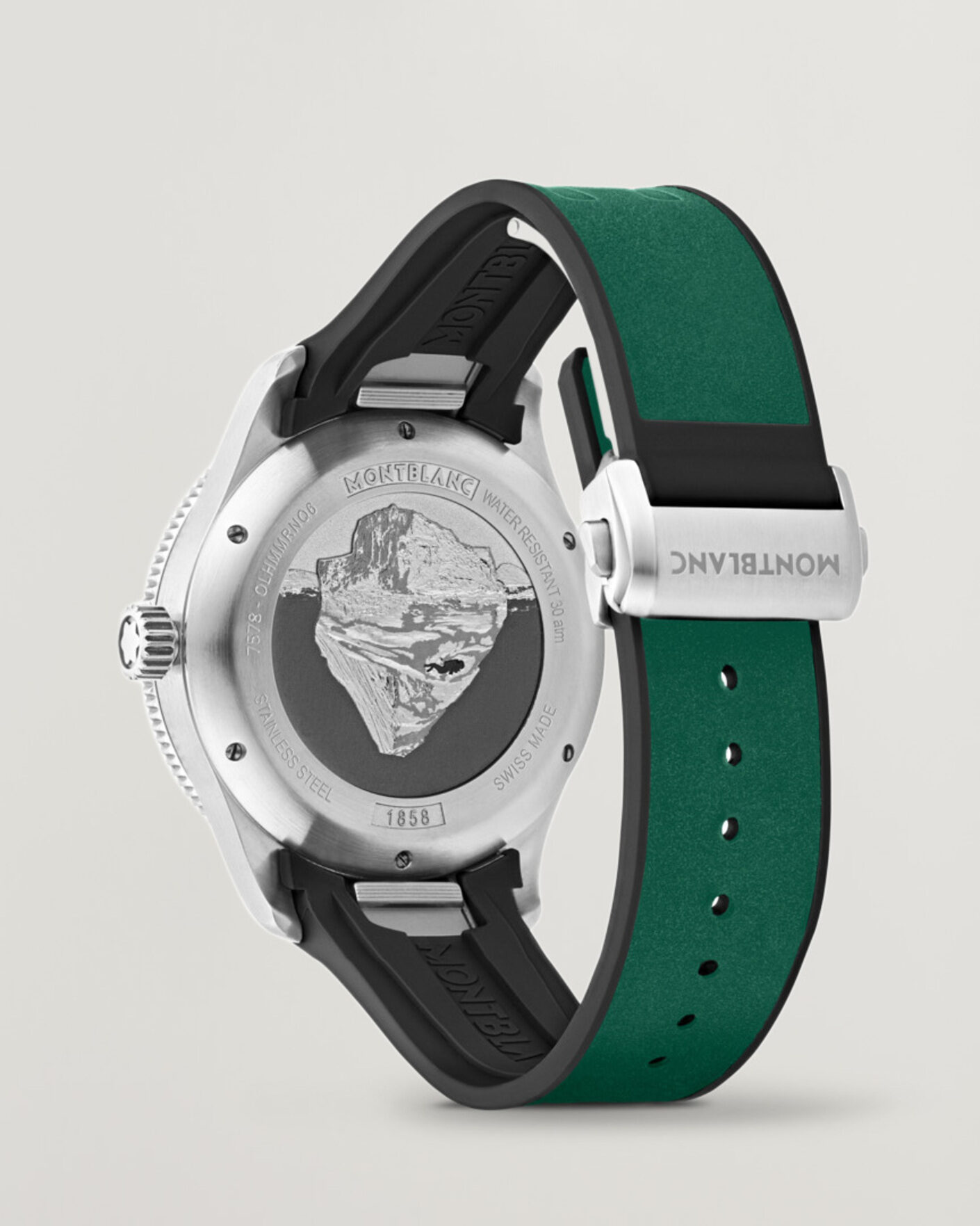 Herre | Montblanc Iced Sea Automatic Date Rubber Strap Green | Montblanc | Iced Sea Automatic Date Rubber Strap Green