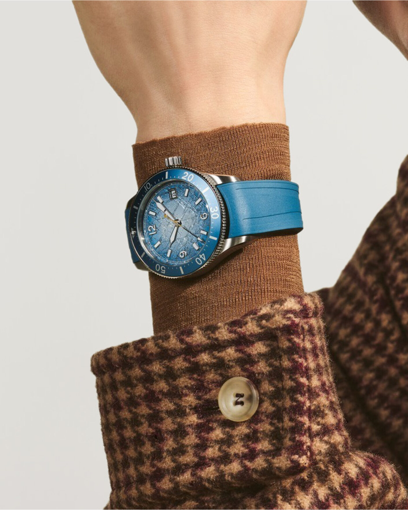 Herre | Montblanc Iced Sea Automatic Date 0 Oxygen Rubber Strap Light Blue | Montblanc | Iced Sea Automatic Date 0 Oxygen Rubber Strap Light Blue