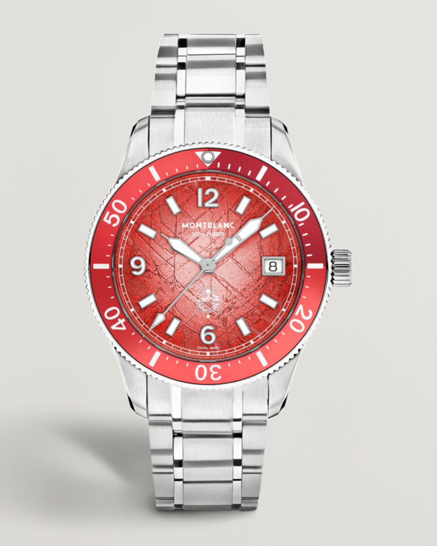 Herre | Stållænke | Montblanc | Iced Sea Automatic Date 0 Oxygen Limited Red