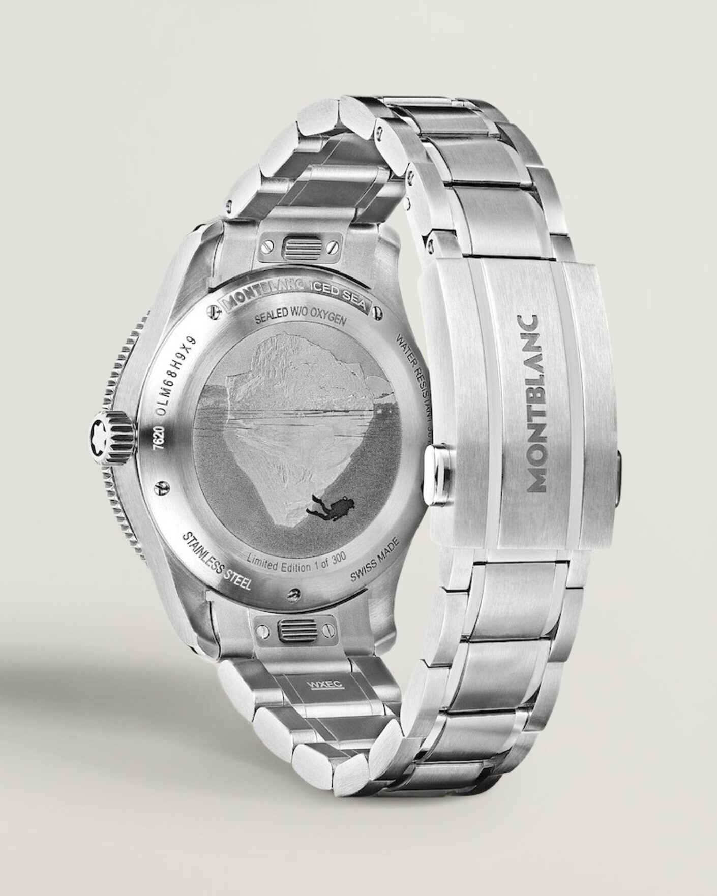 Herre | Stållænke | Montblanc | Iced Sea Automatic Date 0 Oxygen Limited Red