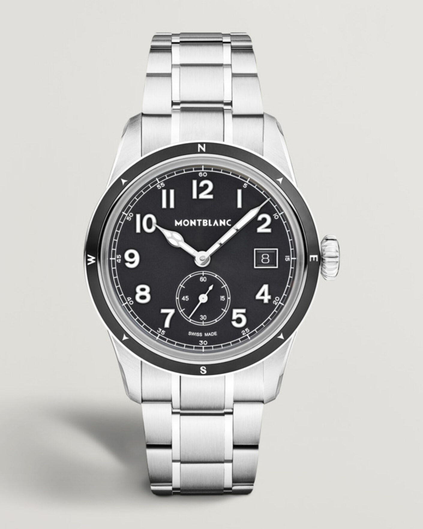Herre | Stållænke | Montblanc | 1858 Small Second 0 Oxygen Black