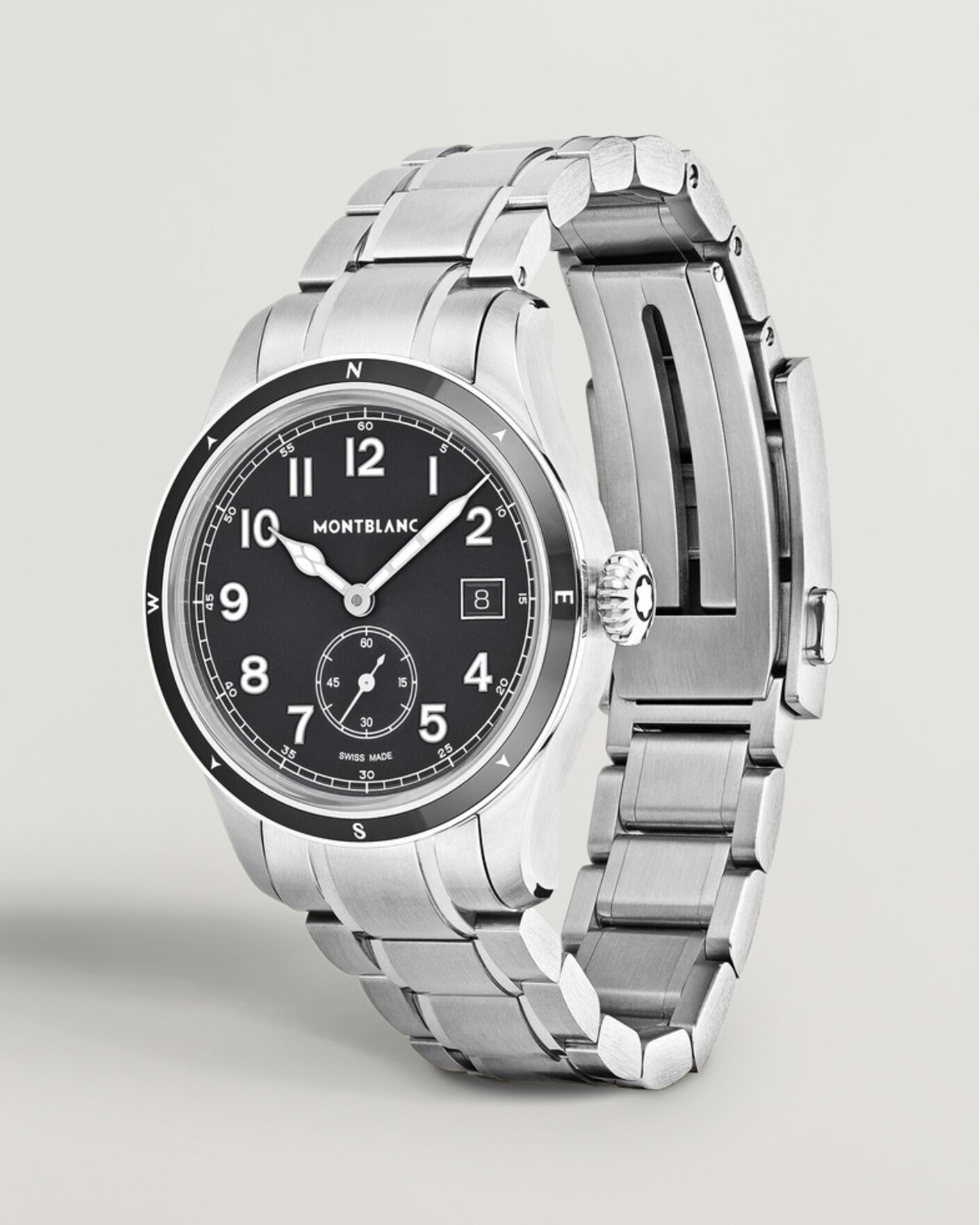 Herre | Stållænke | Montblanc | 1858 Small Second 0 Oxygen Black