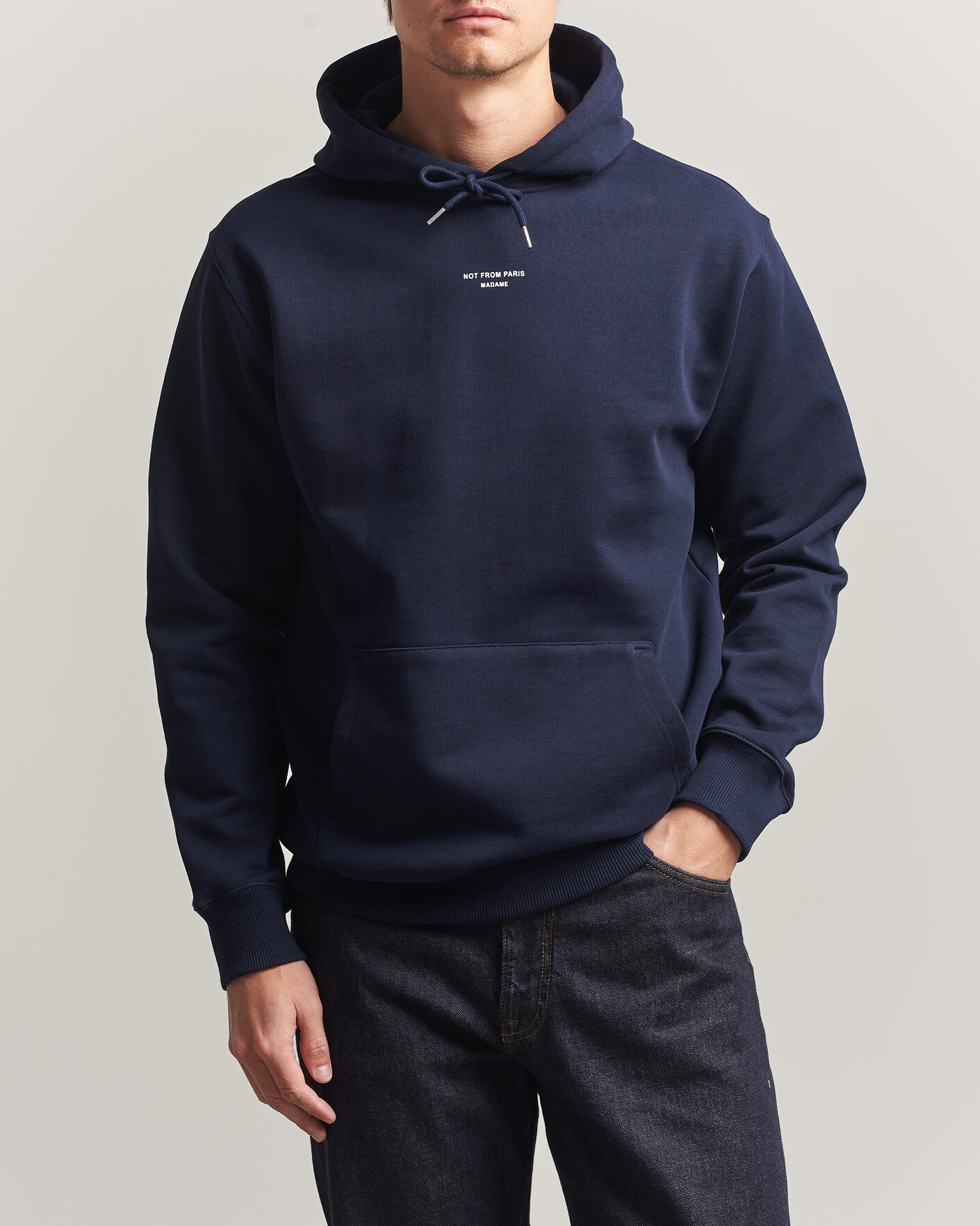 Herre | Trøjer | Drôle de Monsieur | Classic Slogan Hoodie Navy