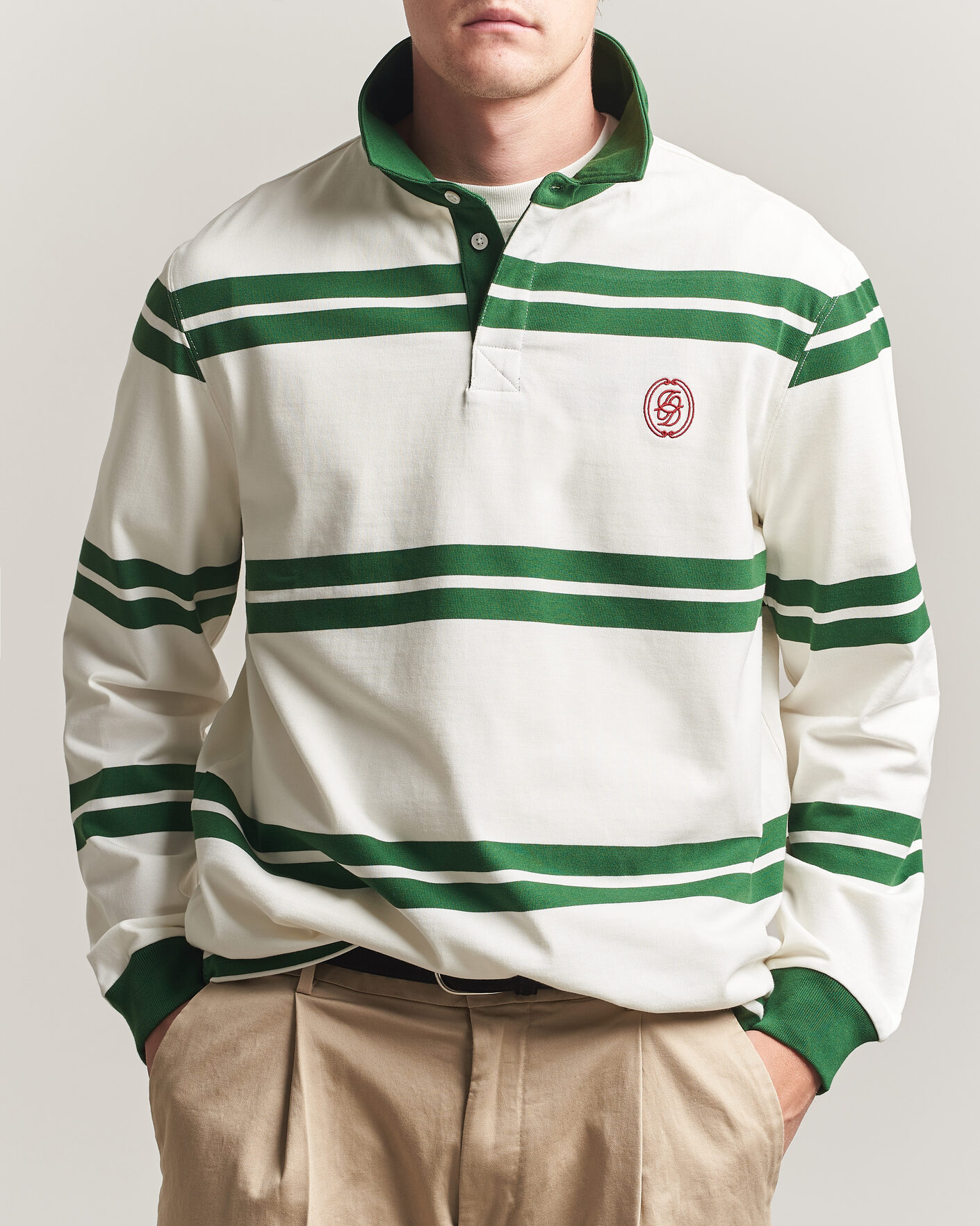 Herre | Trøjer | Drôle de Monsieur | Ornament Striped Rugger Water Green