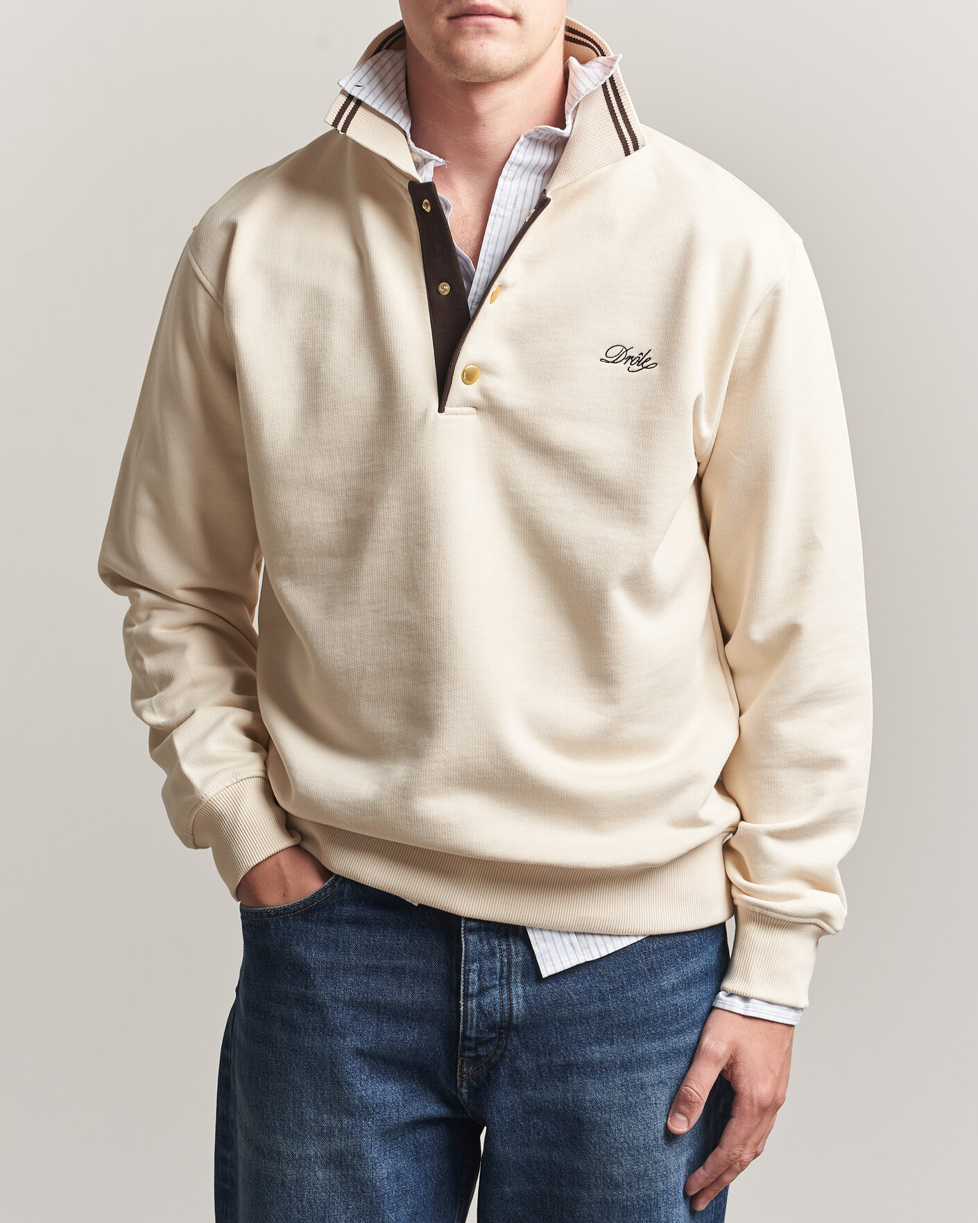 Herre | Trøjer | Drôle de Monsieur | Tipped Rugger Light Sand
