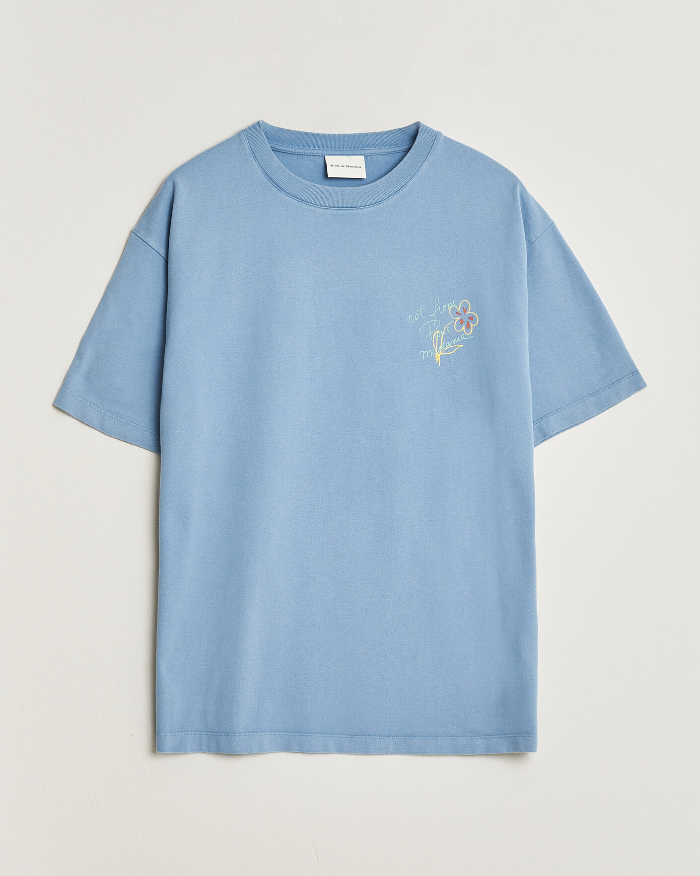 Herre | T-Shirts | Drôle de Monsieur | Esquisse Slogan T-shirt Light Blue