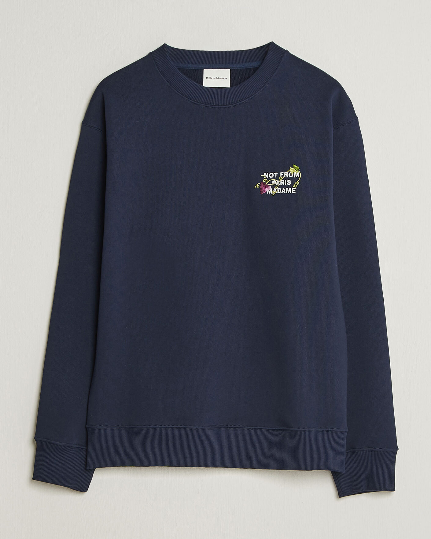 Herre | Trøjer | Drôle de Monsieur | Vine Embroidered Slogan Sweatshirt Navy