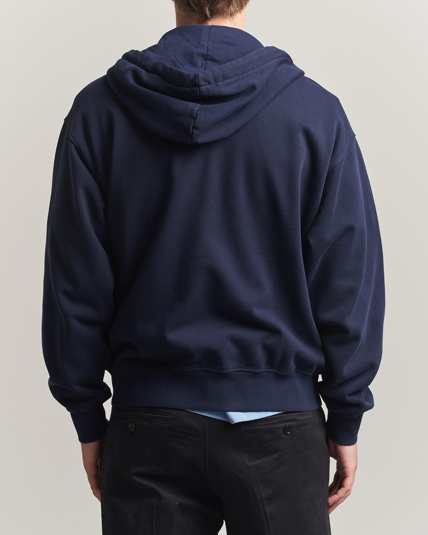 Herre | Trøjer | Drôle de Monsieur | Slogan Full Zip Hoodie Navy