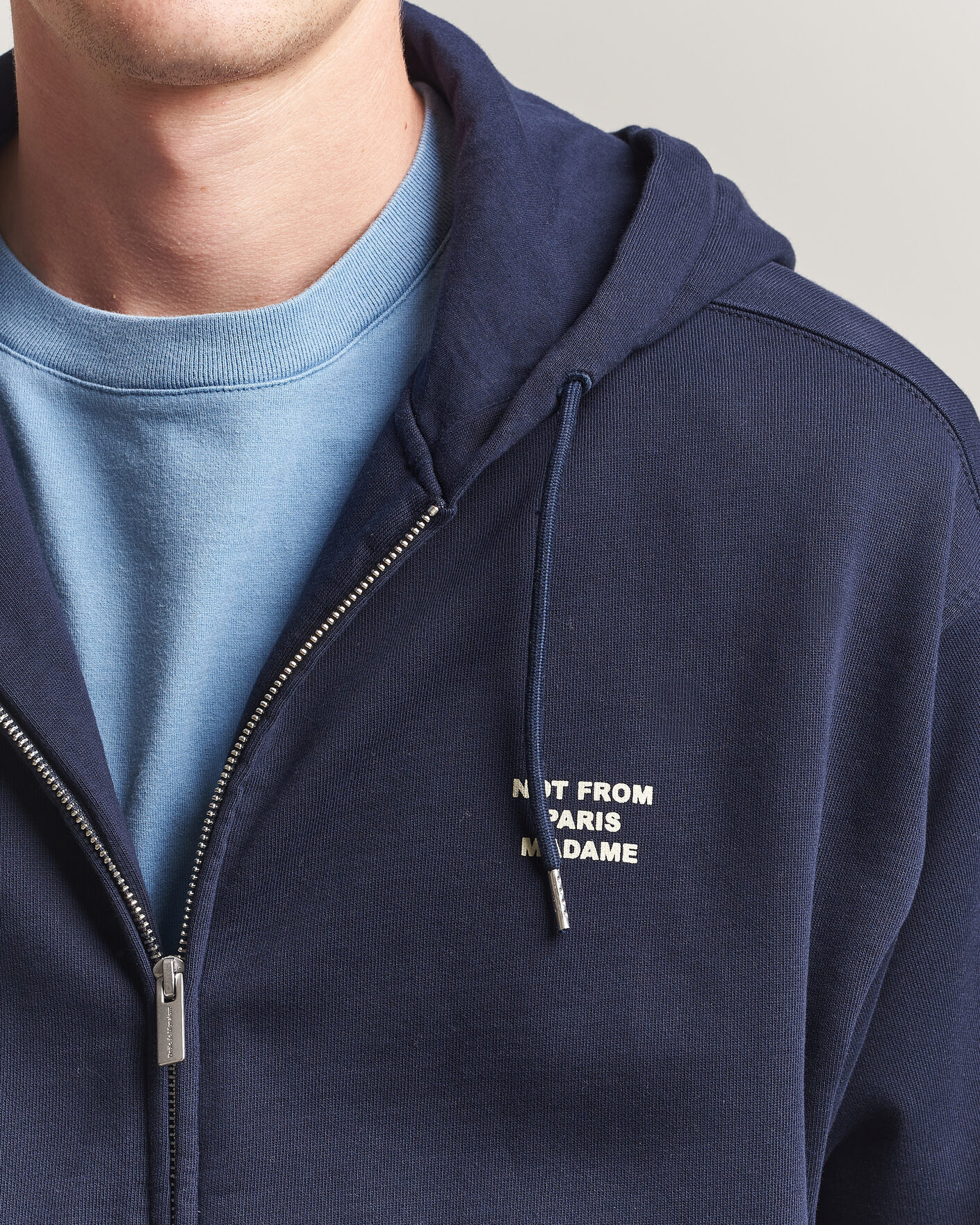 Herre | Trøjer | Drôle de Monsieur | Slogan Full Zip Hoodie Navy