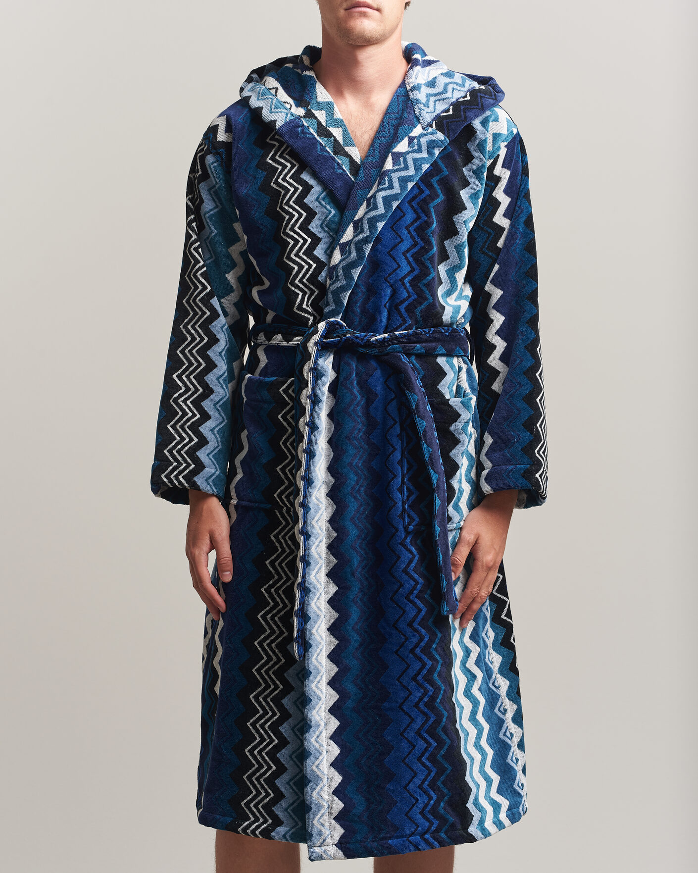 Herre | Pyjamas & Morgenkåber | Missoni Home | Giacomo Hooded Bathrobe Multi Blue