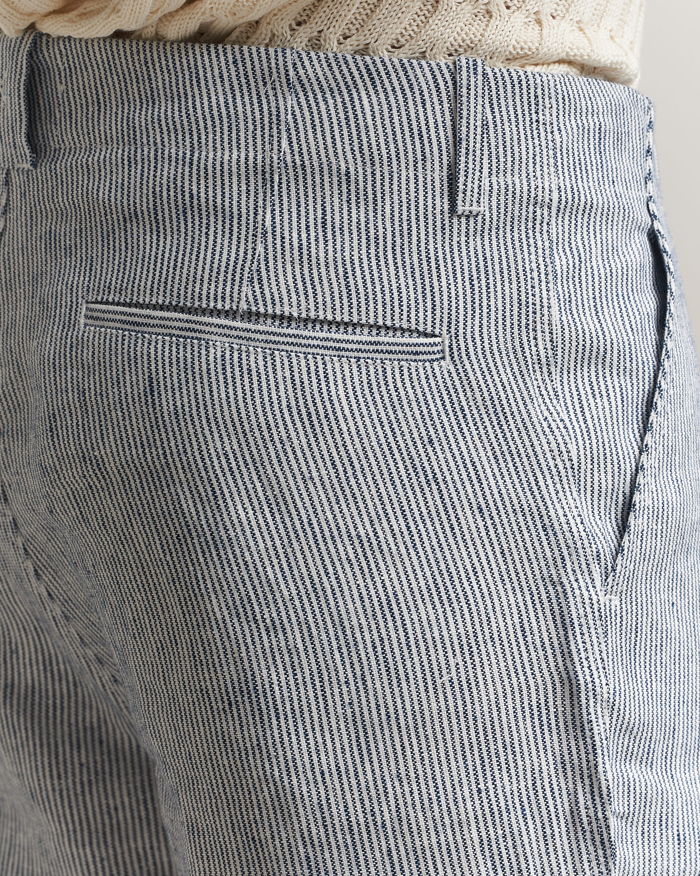 Herre | Shorts | Peregrine | Windsor Linen Shorts Navy Stripe