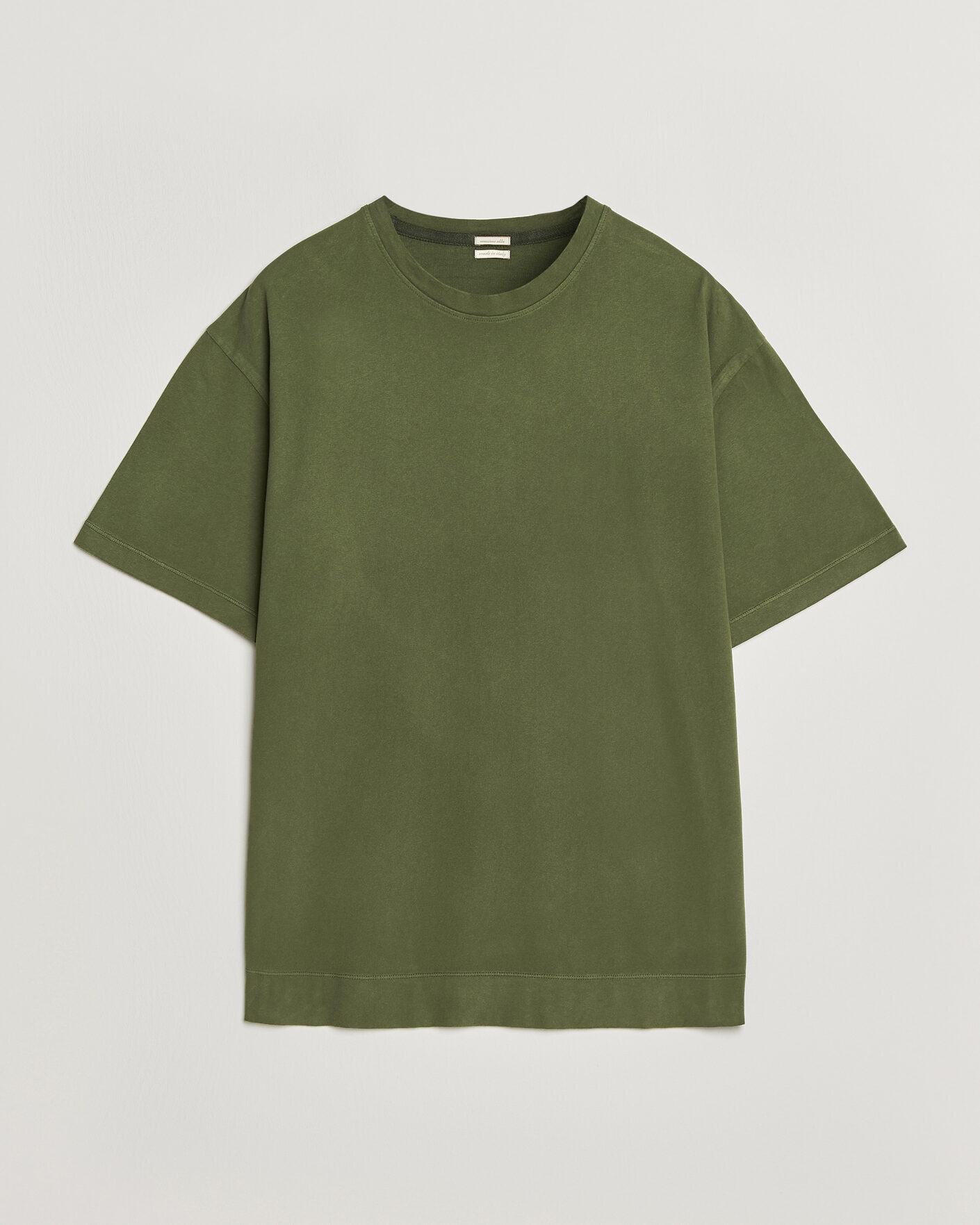 Herre | T-Shirts | Massimo Alba | Nevis Brushed Cotton T-Shirt Moss Green