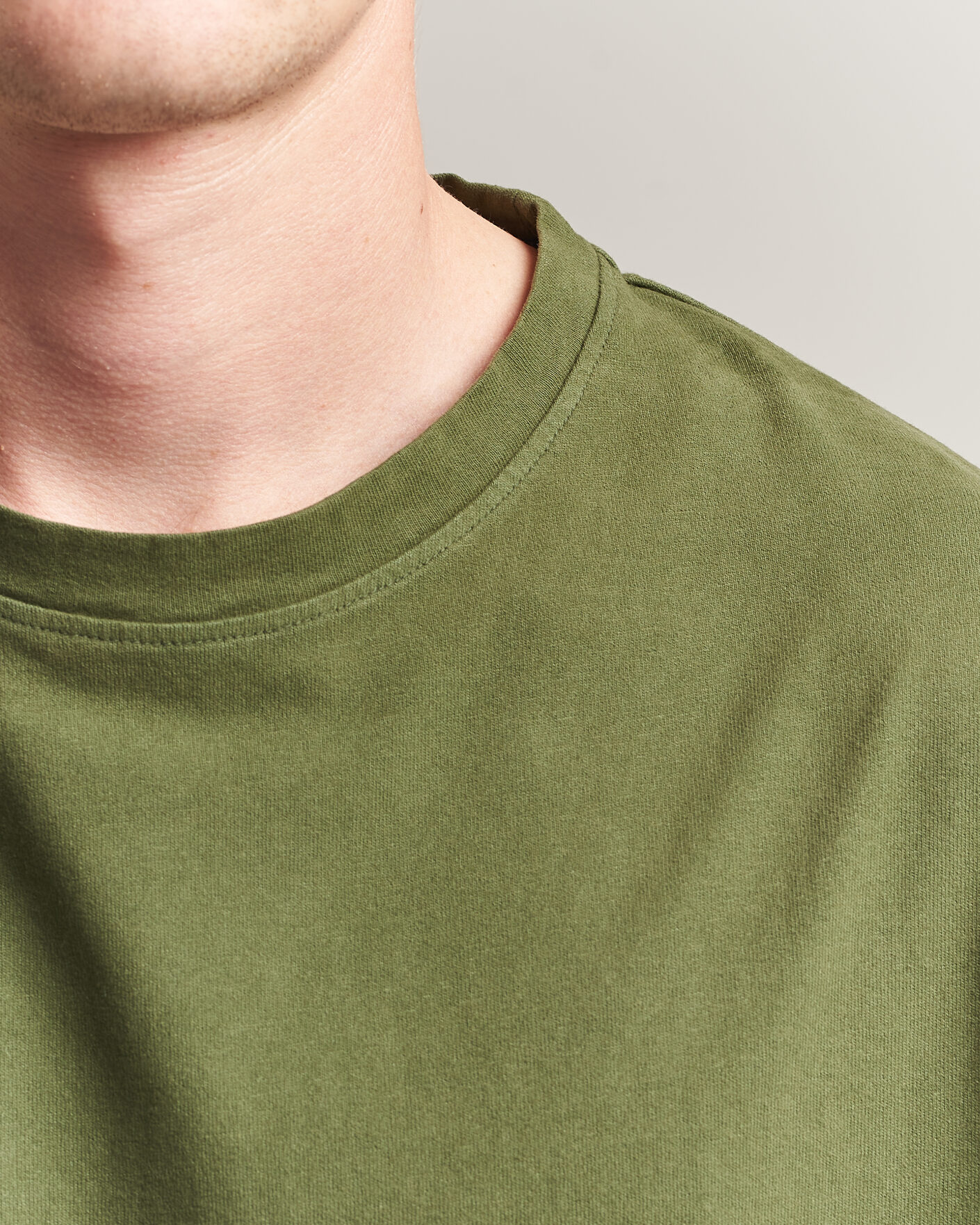 Herre | T-Shirts | Massimo Alba | Nevis Brushed Cotton T-Shirt Moss Green