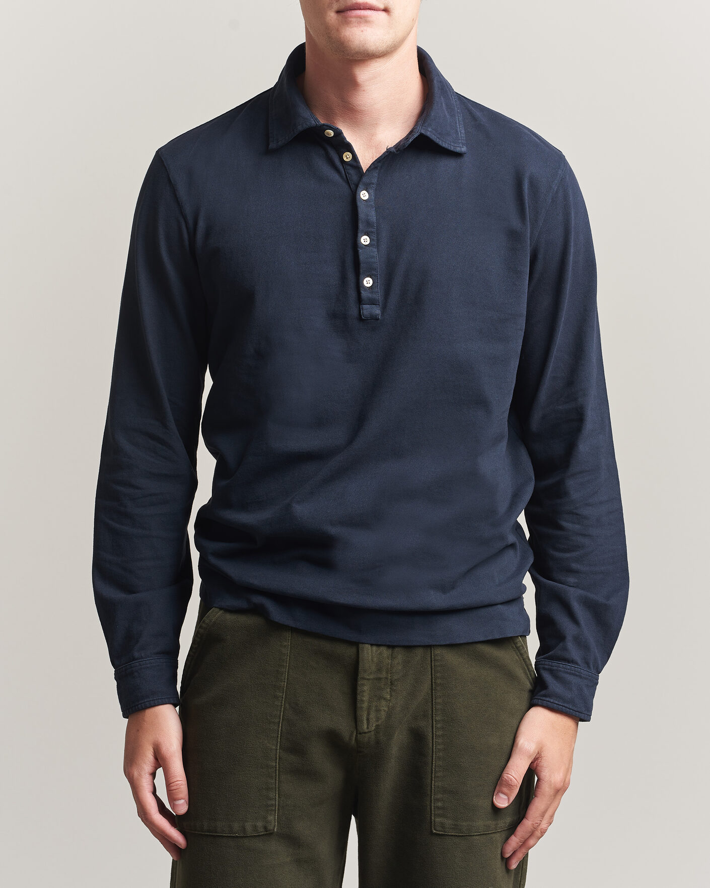 Herre | Polotrøjer | Massimo Alba | Raya Long Sleeve Polo Navy
