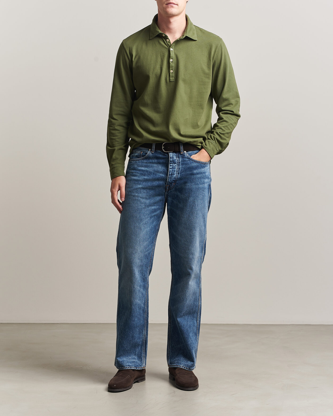 Herre | Polotrøjer | Massimo Alba | Raya Long Sleeve Polo Moss Green