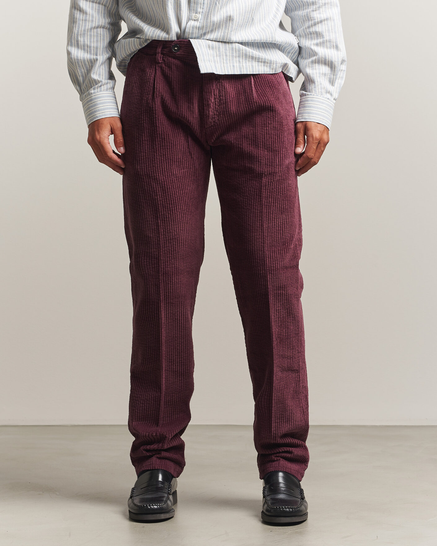 Herre | Bukser | Massimo Alba | Ionio Pleated Corduroy Pants Rose Brown
