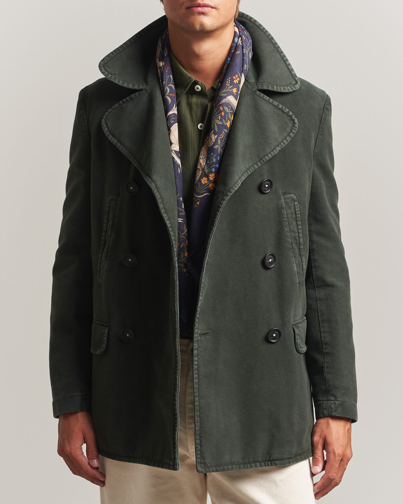 Herre | Jakker | Massimo Alba | Moleskine Peacoat  Forest Night