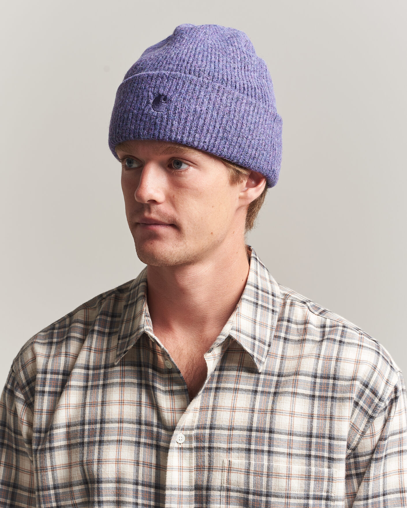 Herre | Huer | Carhartt WIP | Curtis Tonal Logo Beanie Shady Purple