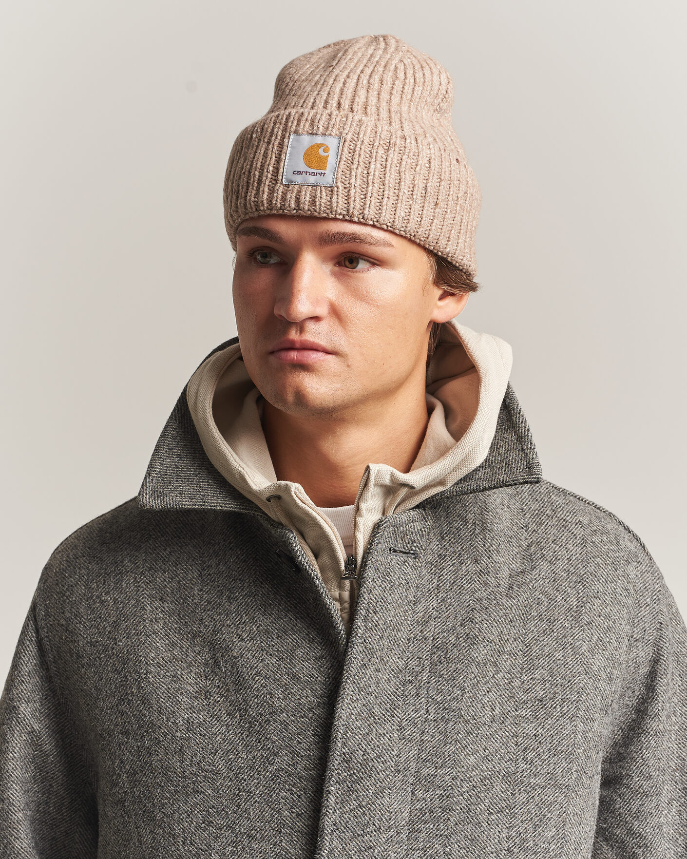 Herre | Huer | Carhartt WIP | Anglistic Wool/Cotton Beanie Specled Fleur De Sel