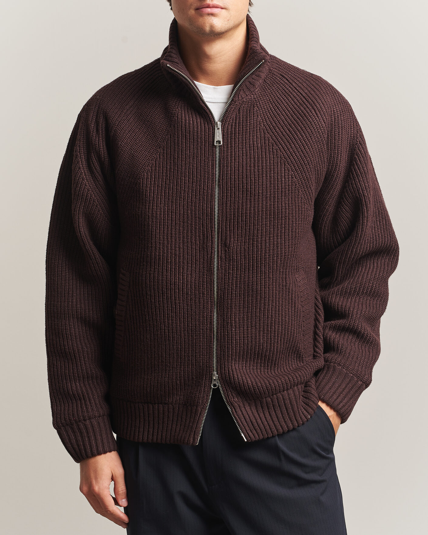 Herre | Trøjer | Carhartt WIP | Bandley Padded Wool Mix Full Zip Palisander Brown