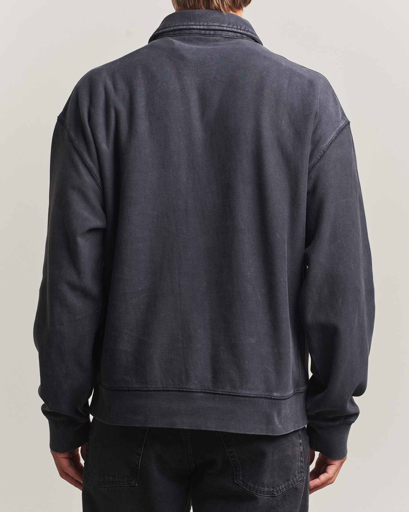 Herre | Trøjer | Carhartt WIP | Lambert Washed Polo Sweatshirt Black Moon Wash