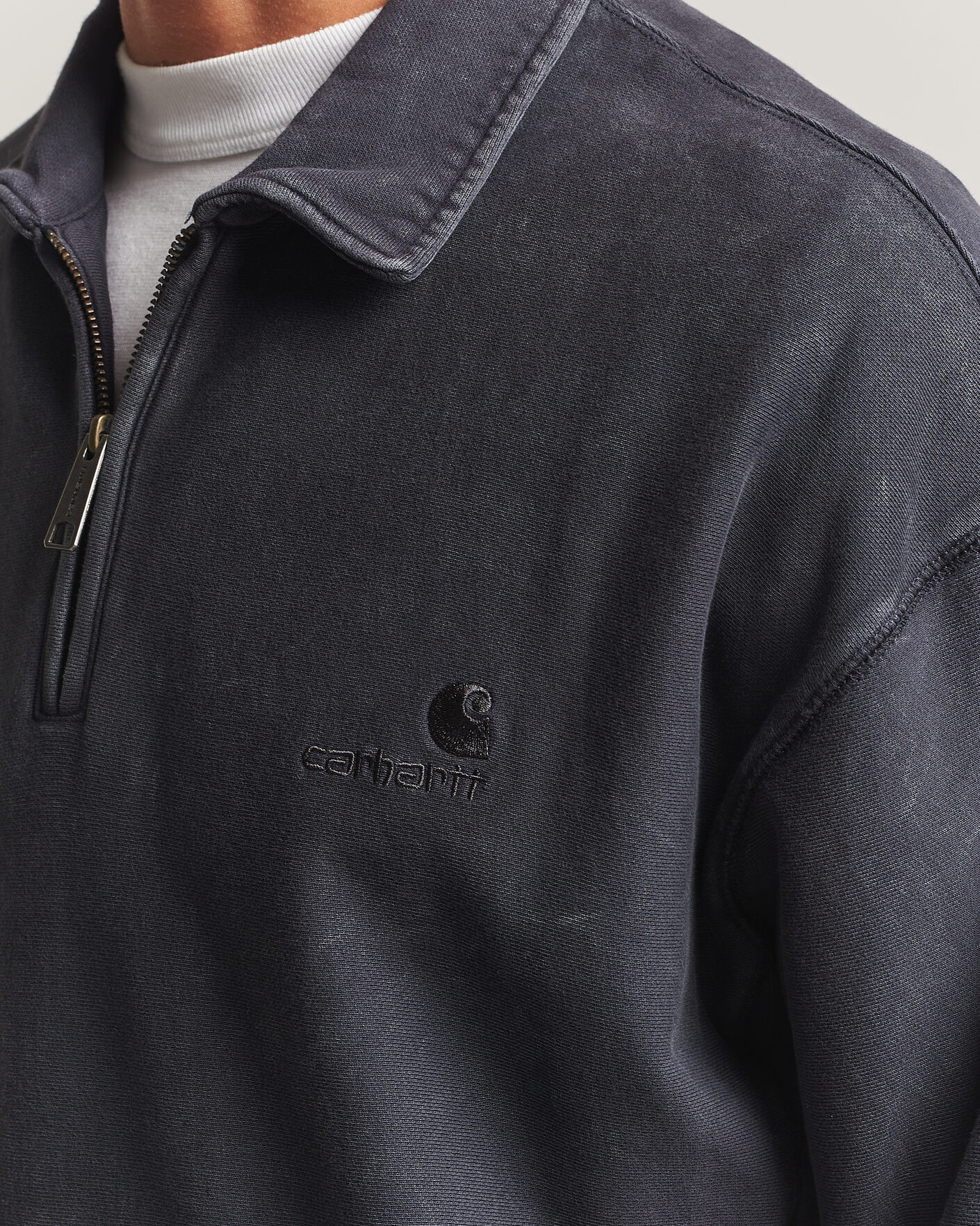 Herre | Trøjer | Carhartt WIP | Lambert Washed Polo Sweatshirt Black Moon Wash