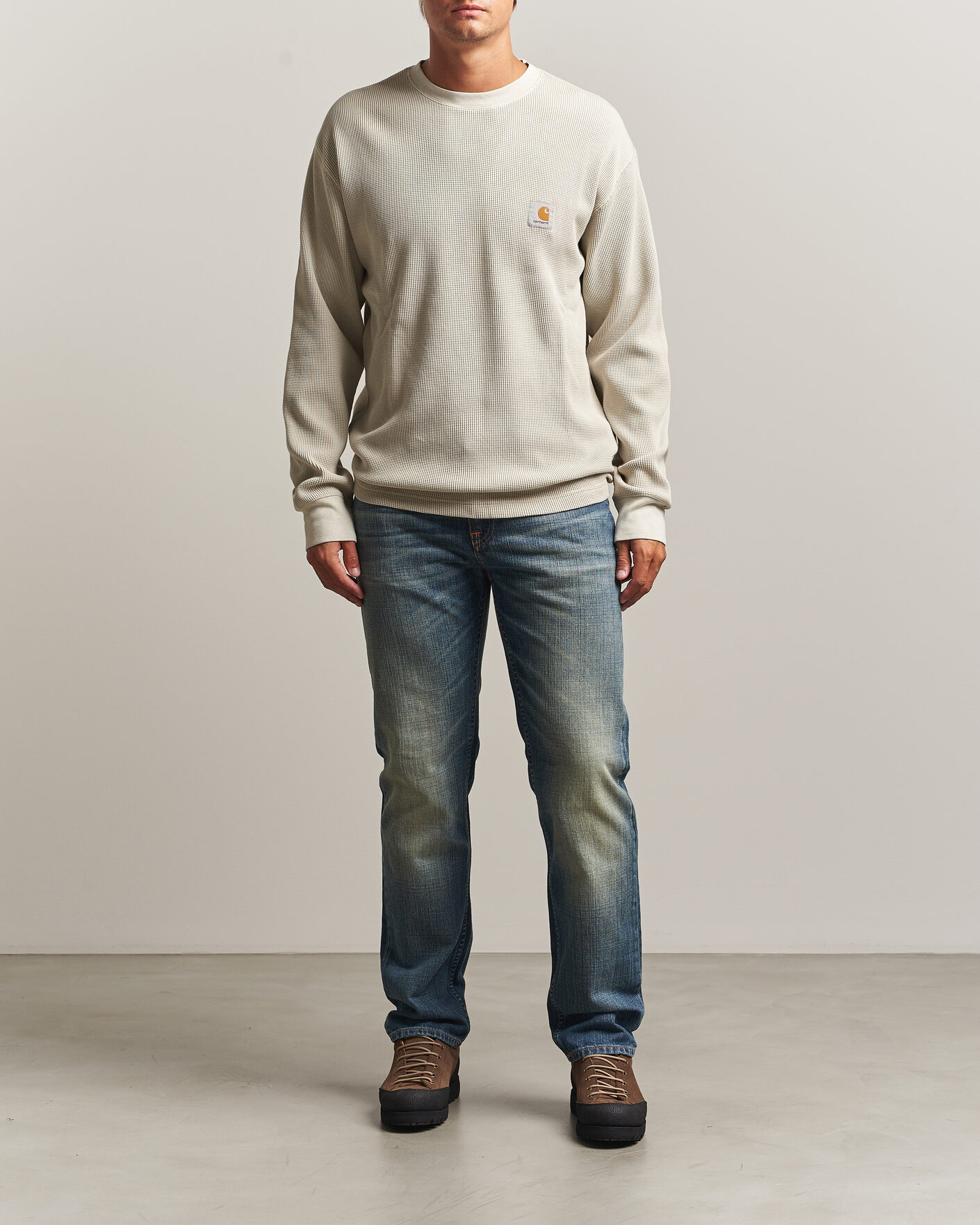 Herre | T-Shirts | Carhartt WIP | Long Sleeve Waffle T-Shirt Fleur De Sel