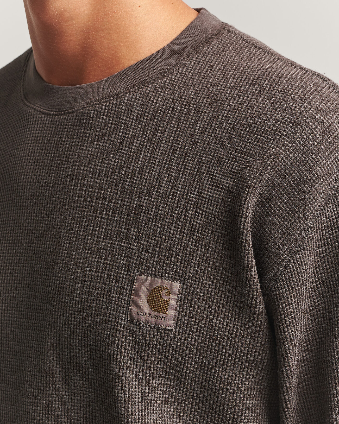 Herre | T-Shirts | Carhartt WIP | Long Sleeve Waffle T-Shirt Tobacco
