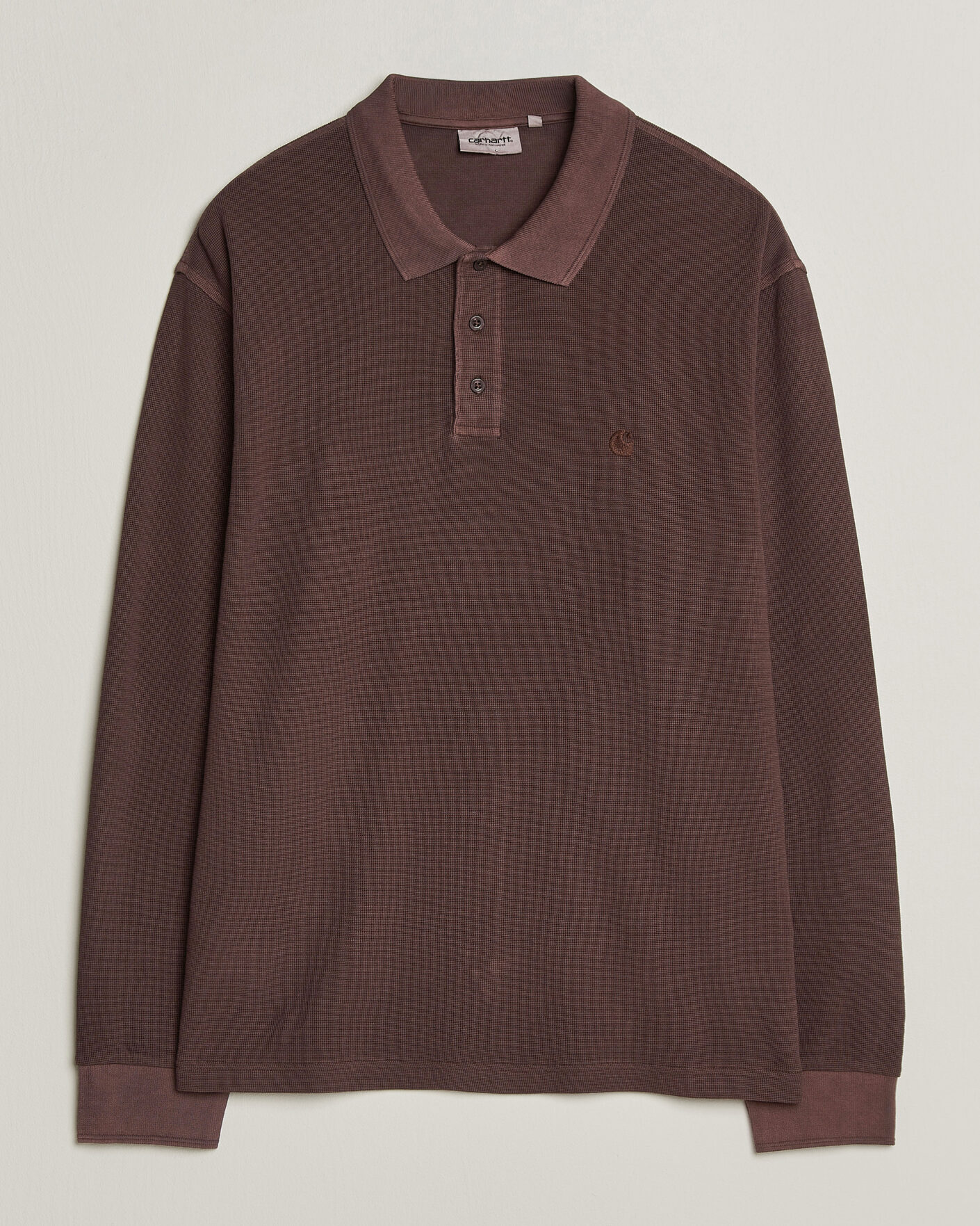 Herre | Trøjer | Carhartt WIP | Long Sleeve Waffle Rugby Shirt Palisander Brown
