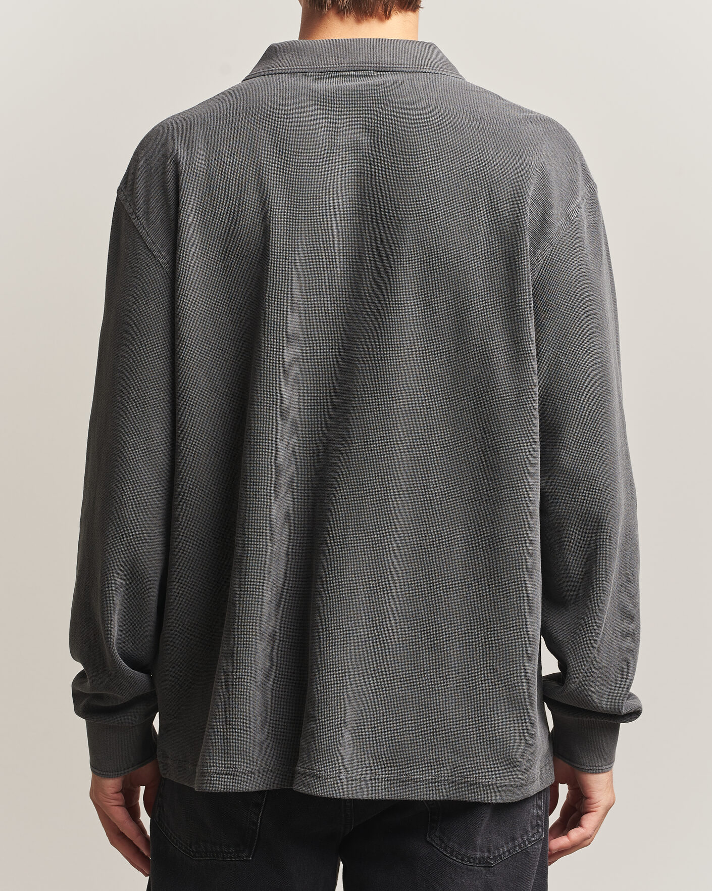 Herre | Trøjer | Carhartt WIP | Long Sleeve Waffle Rugby Shirt Black