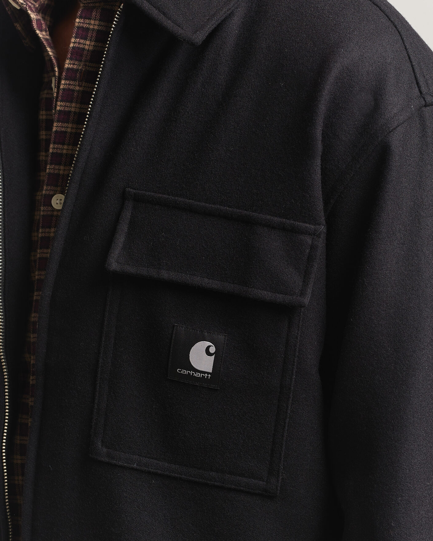 Herre | Skjorter | Carhartt WIP | Atoka Wool Zip Shirt Jacket Black