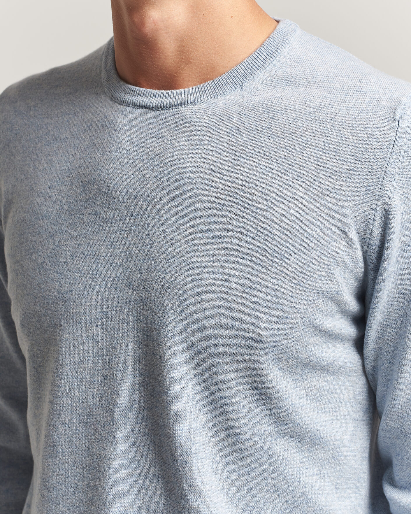 Herre | Trøjer | Fedeli | Pure Cashmere Crew Neck Light Blue