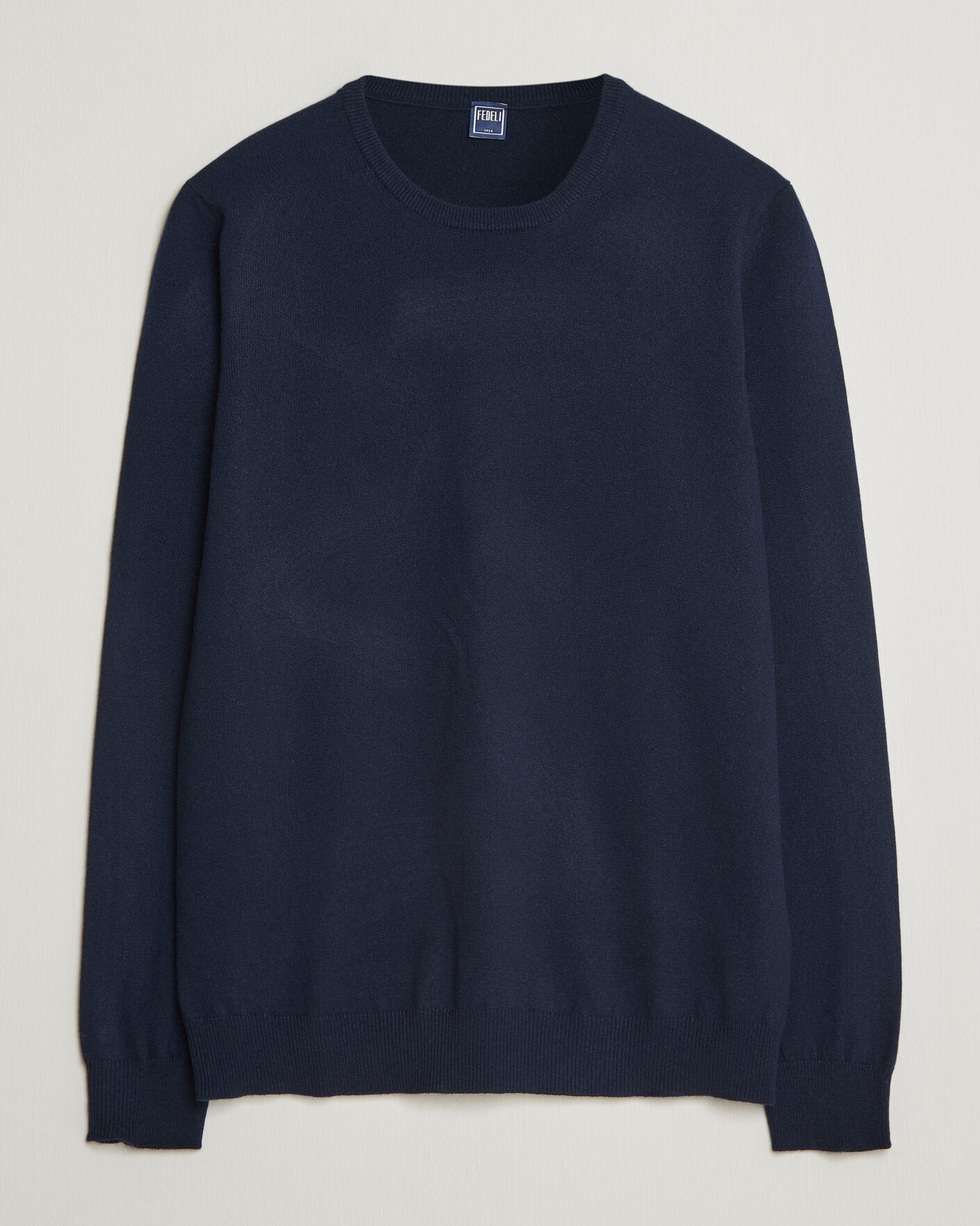Herre | Trøjer | Fedeli | Pure Cashmere Crew Neck Navy Blue