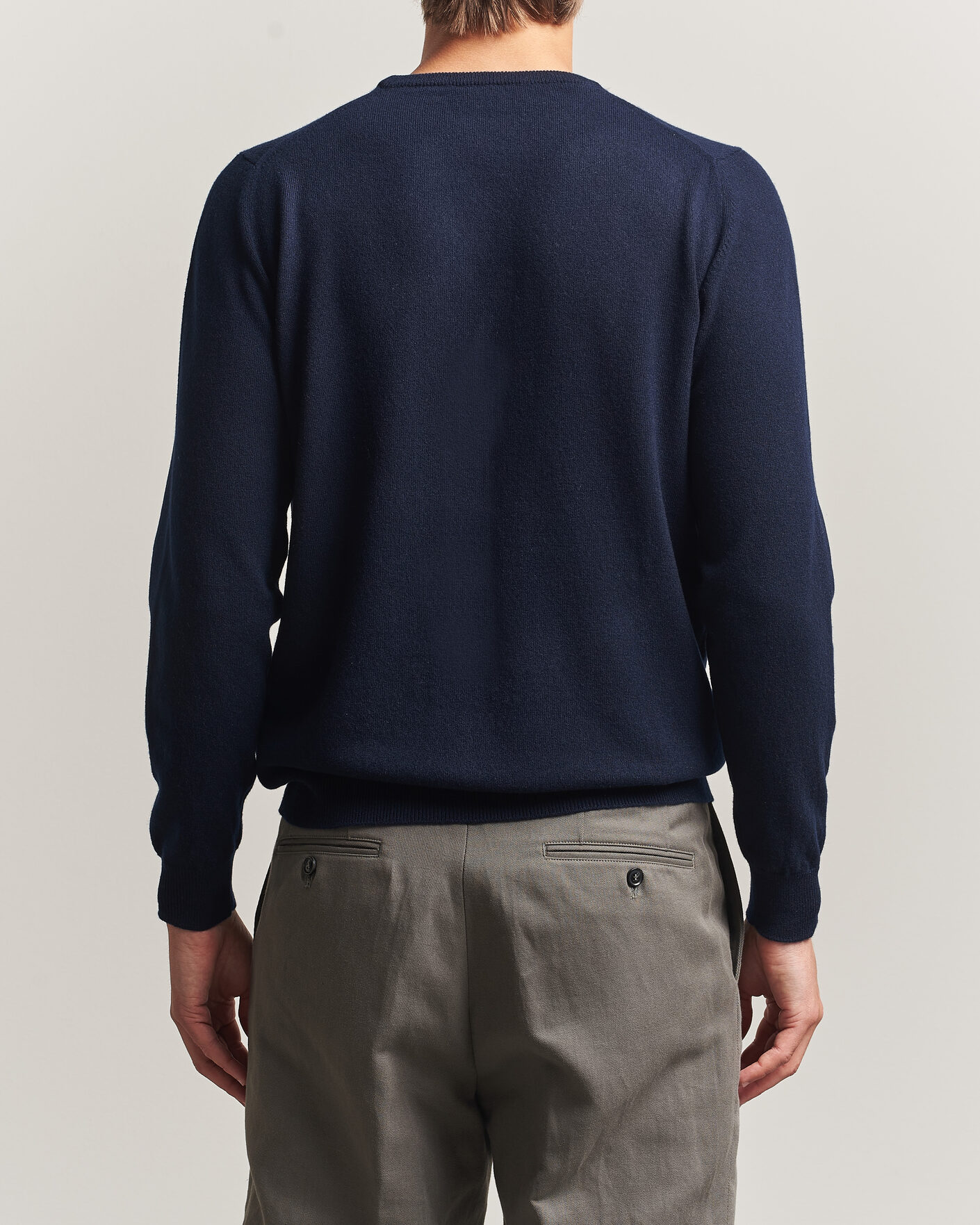 Herre | Trøjer | Fedeli | Pure Cashmere Crew Neck Navy Blue