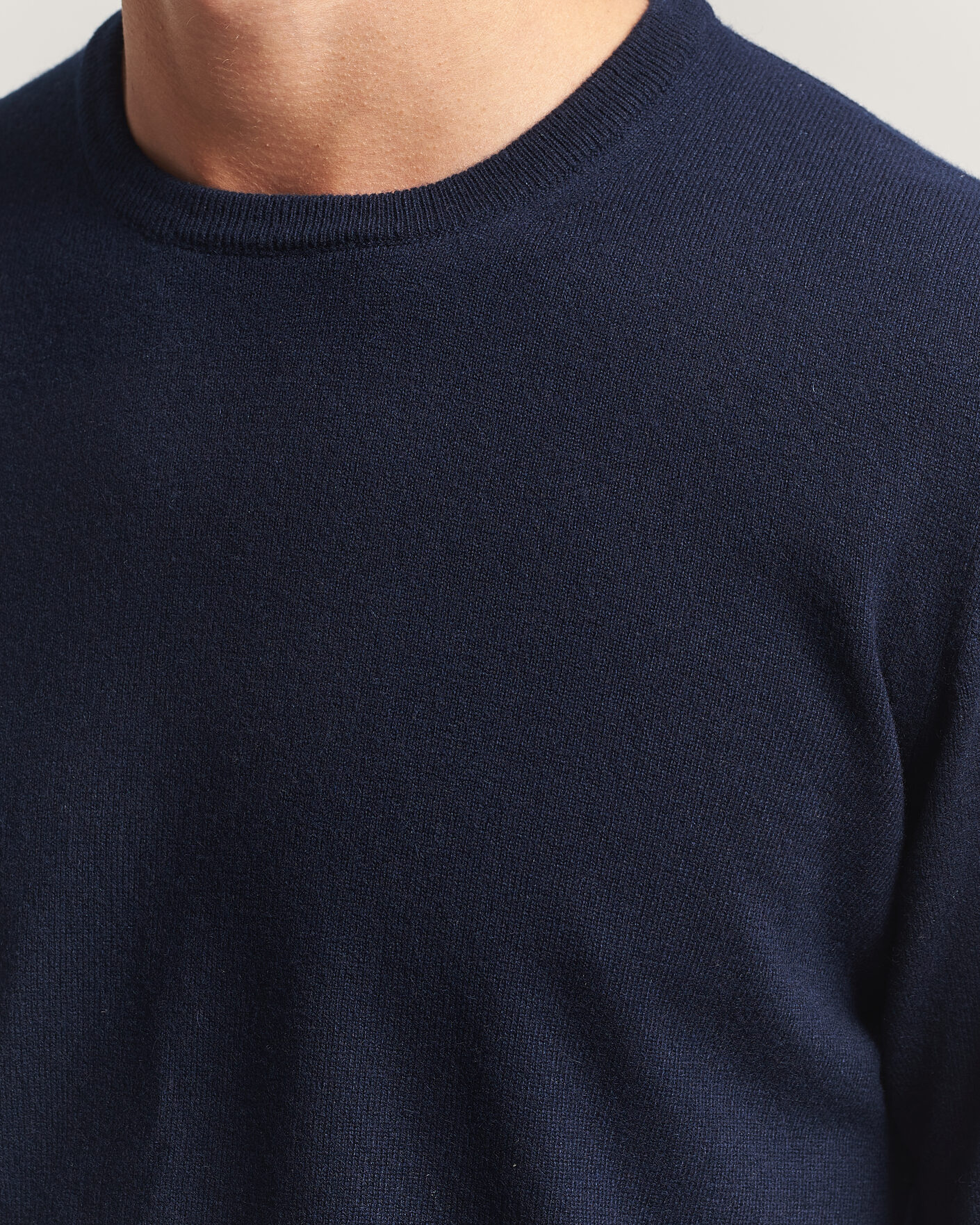 Herre | Trøjer | Fedeli | Pure Cashmere Crew Neck Navy Blue
