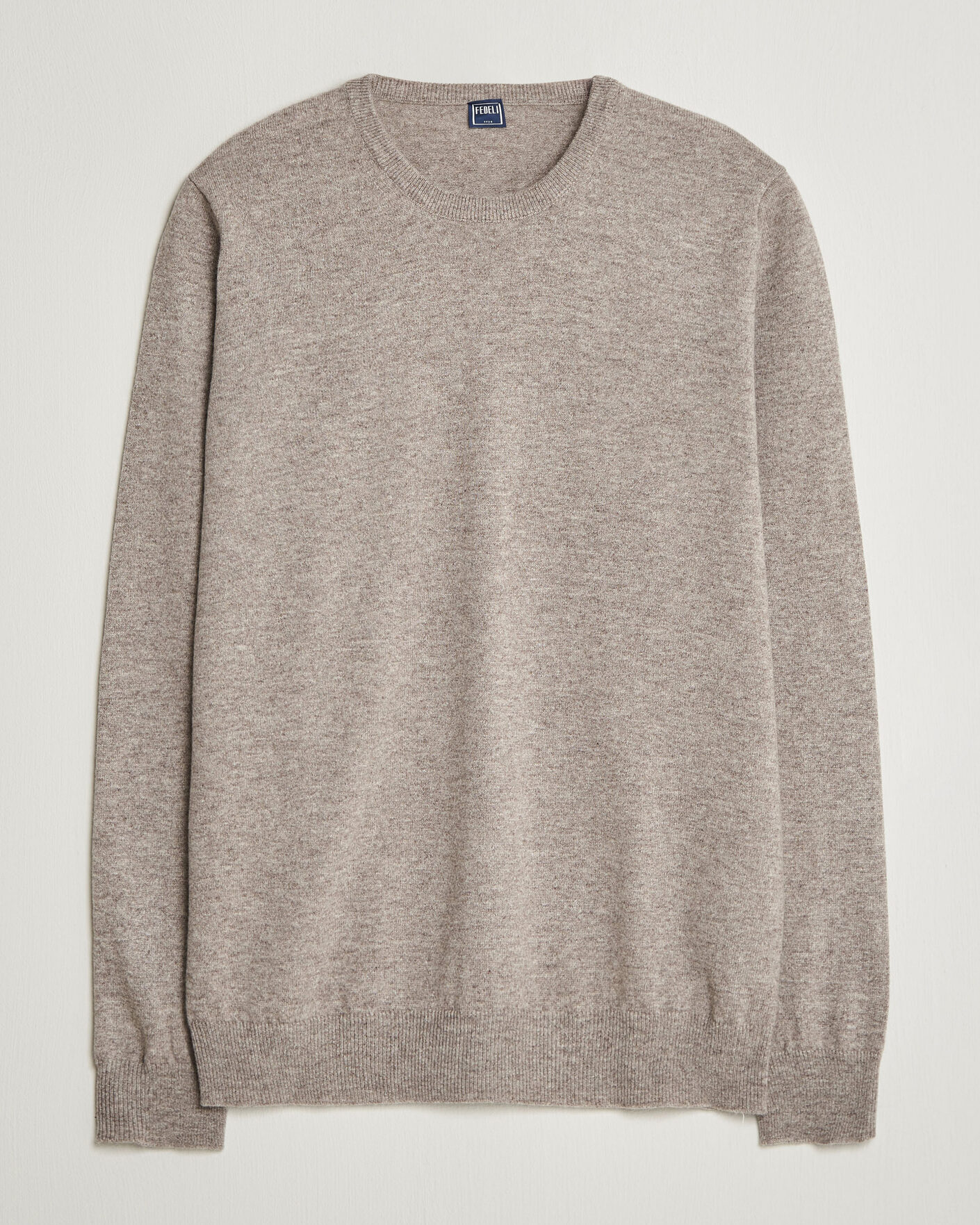 Herre | Trøjer | Fedeli | Pure Cashmere Crew Neck Beige Melange