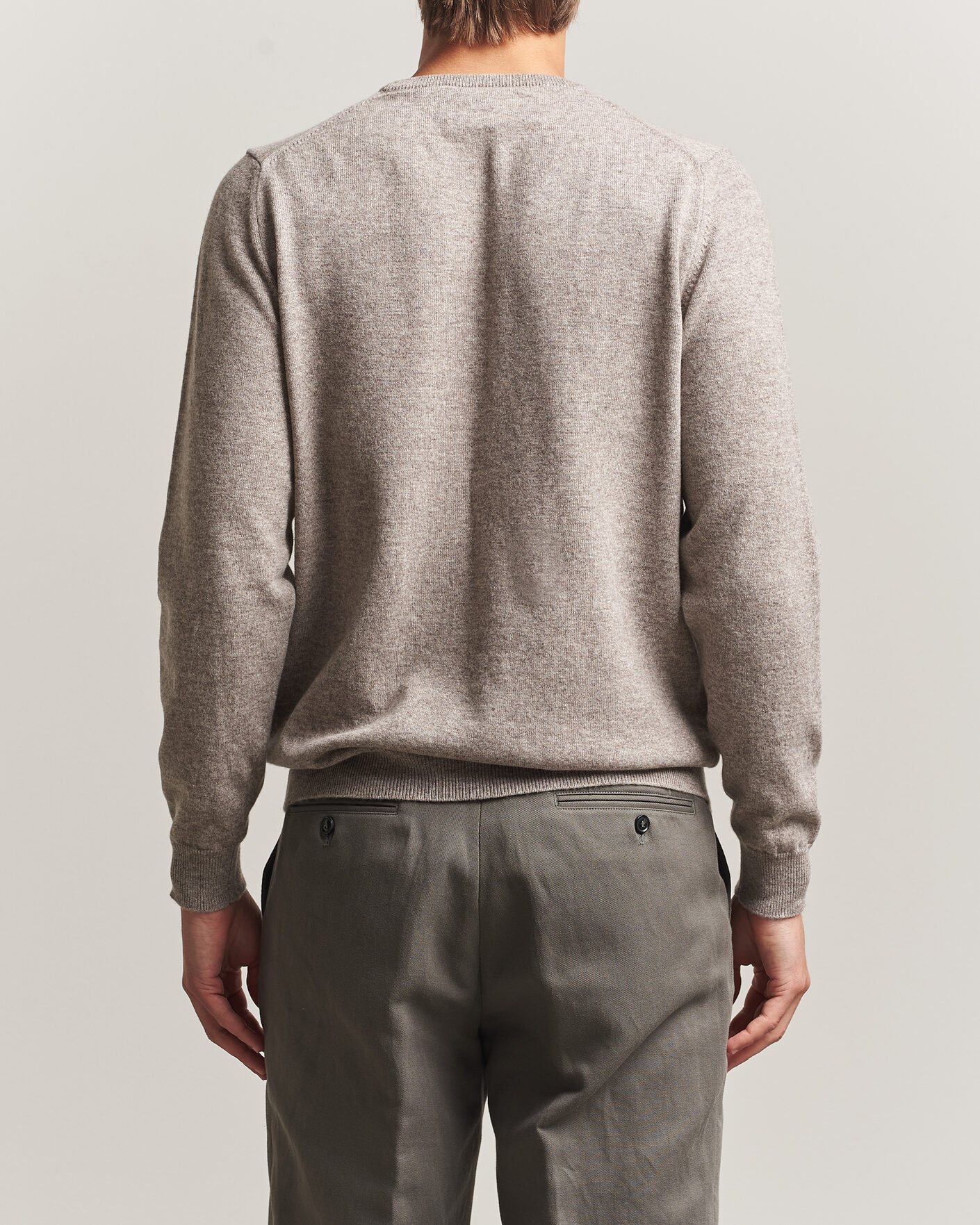 Herre | Trøjer | Fedeli | Pure Cashmere Crew Neck Beige Melange