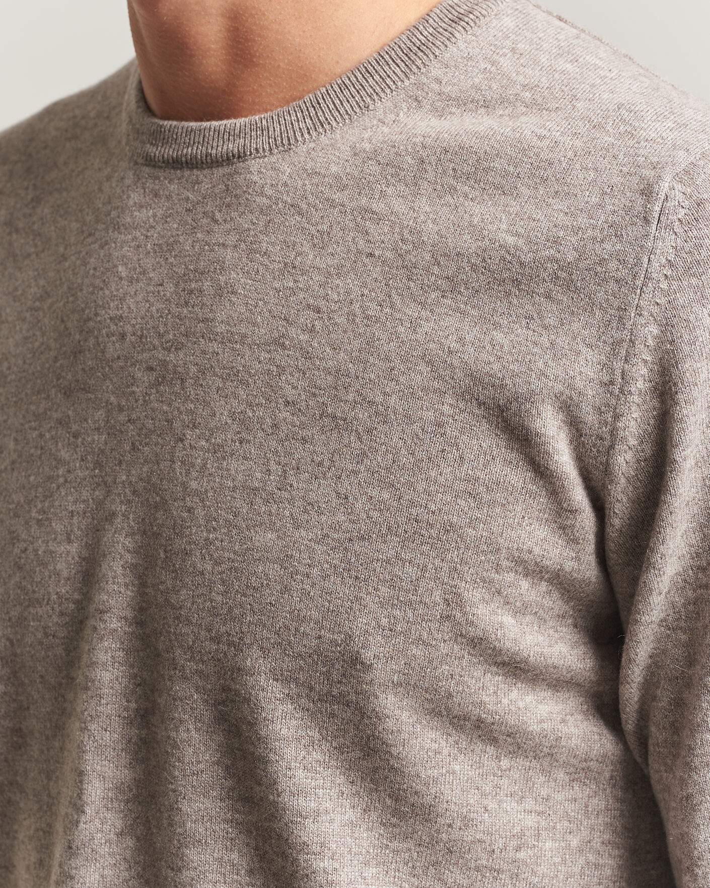 Herre | Trøjer | Fedeli | Pure Cashmere Crew Neck Beige Melange