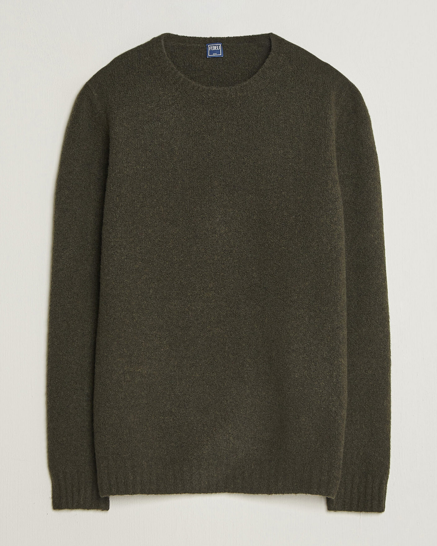Herre | Trøjer | Fedeli | Cashmere Blend Boucle Sweater Forest Green
