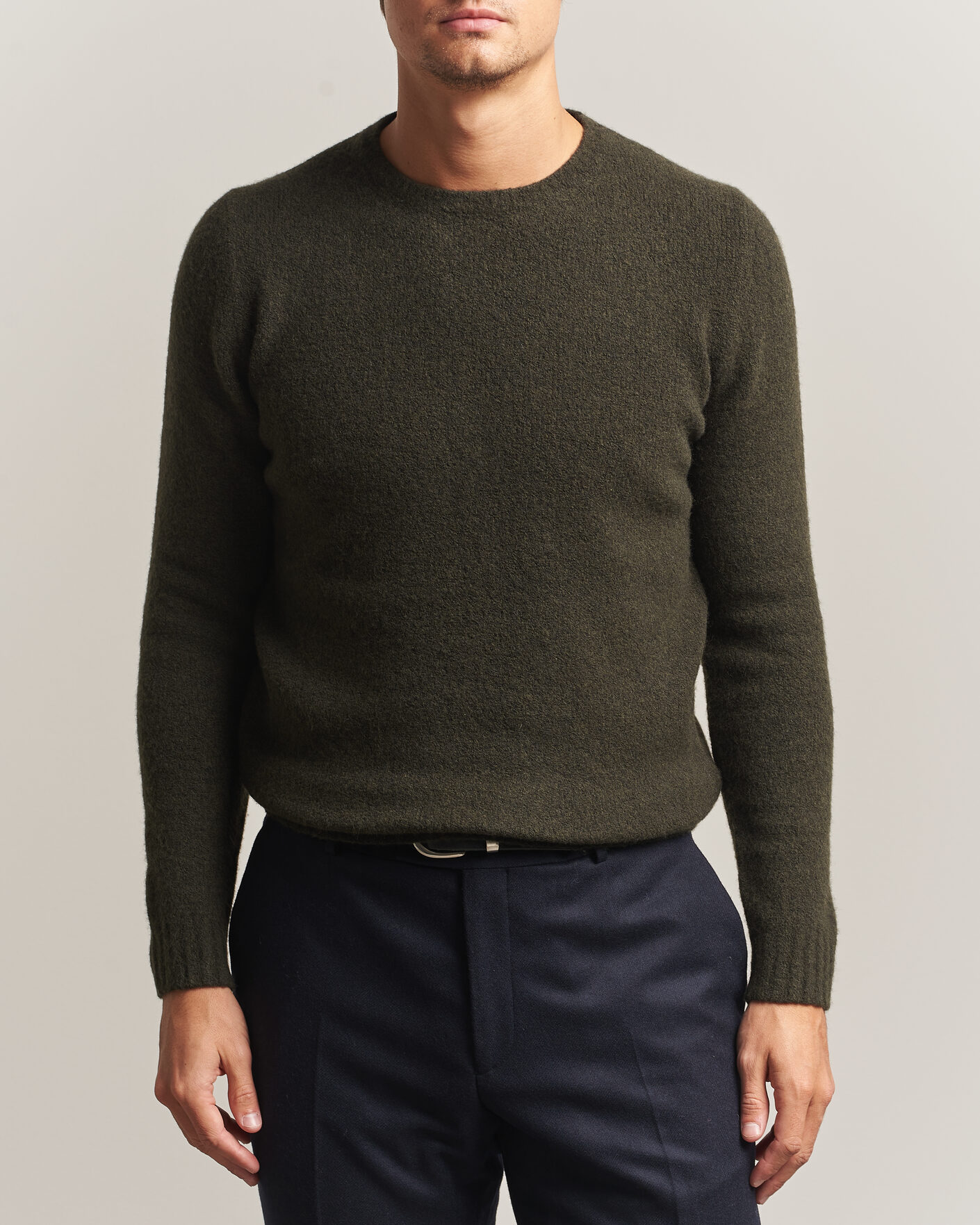 Herre | Trøjer | Fedeli | Cashmere Blend Boucle Sweater Forest Green