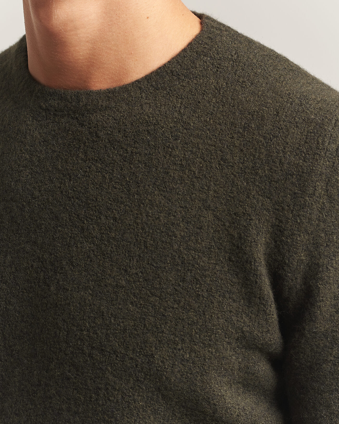 Herre | Trøjer | Fedeli | Cashmere Blend Boucle Sweater Forest Green