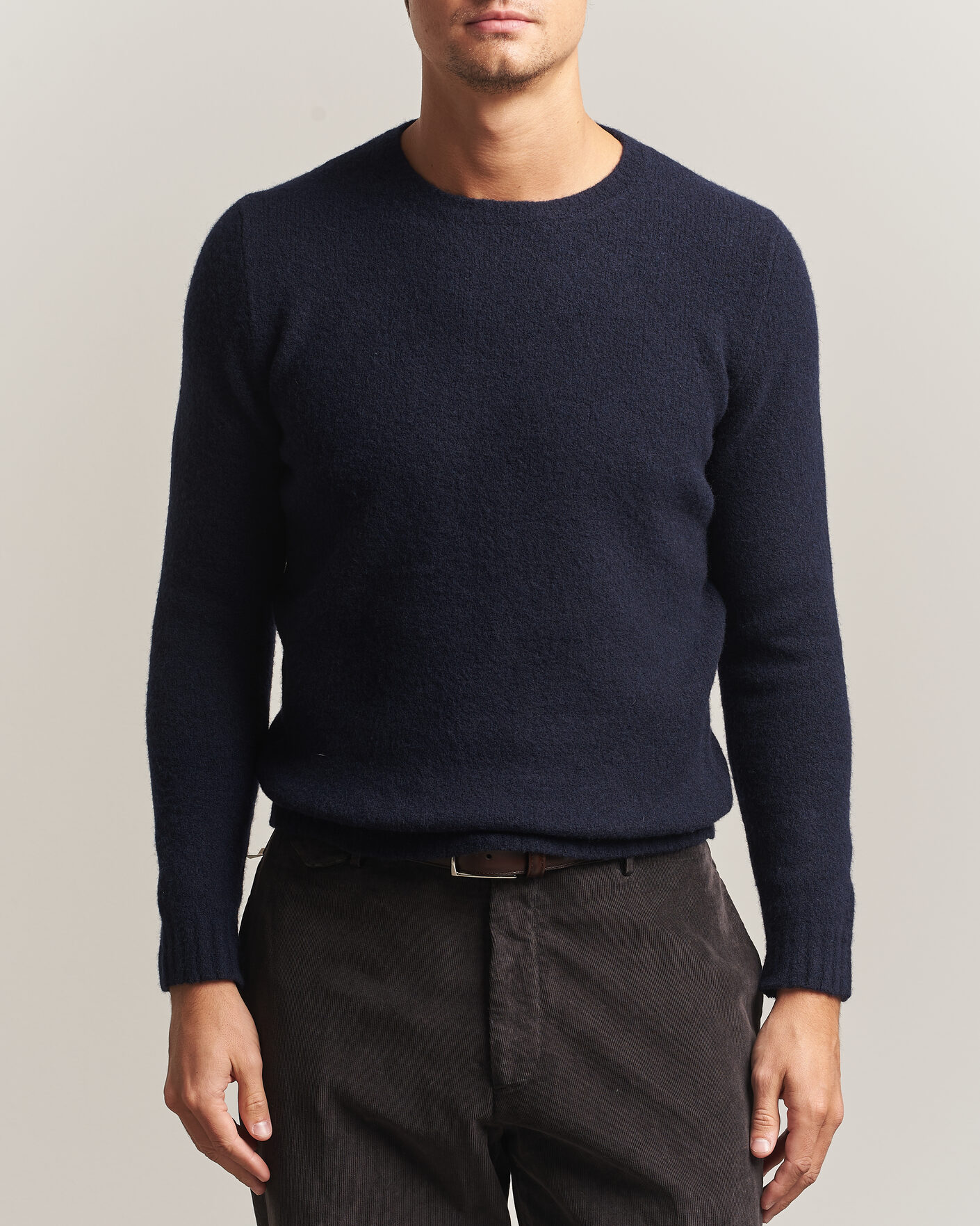 Herre | Trøjer | Fedeli | Cashmere Blend Boucle Sweater Navy