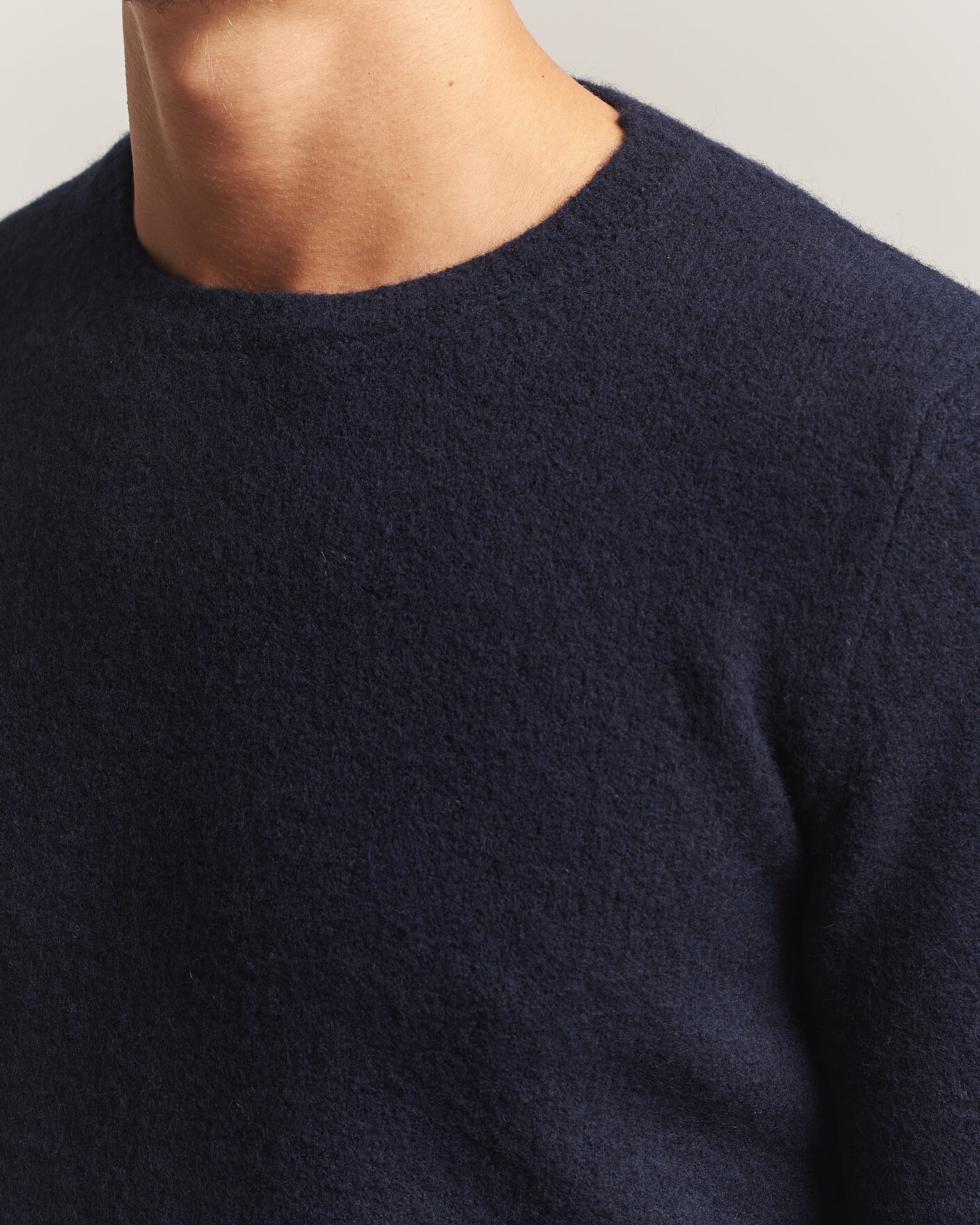 Herre | Trøjer | Fedeli | Cashmere Blend Boucle Sweater Navy